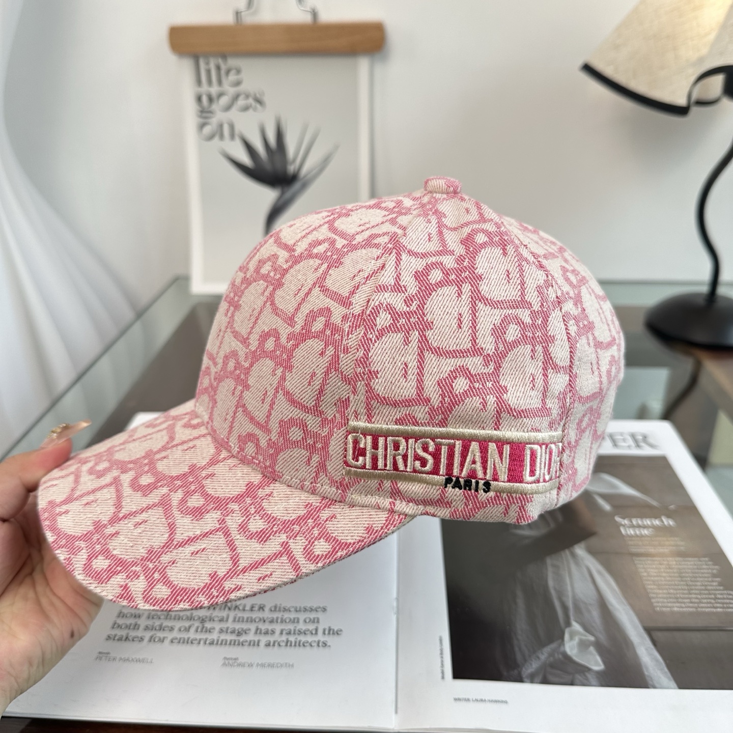 ディオール クリスチャン ディオール ロゴ ベースボールキャップ ピンク 画像 6