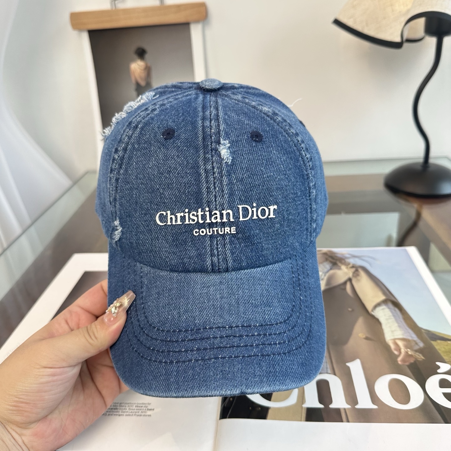 ディオール クリスチャン ディオール ロゴ ベースボールキャップ ブルー 画像 3
