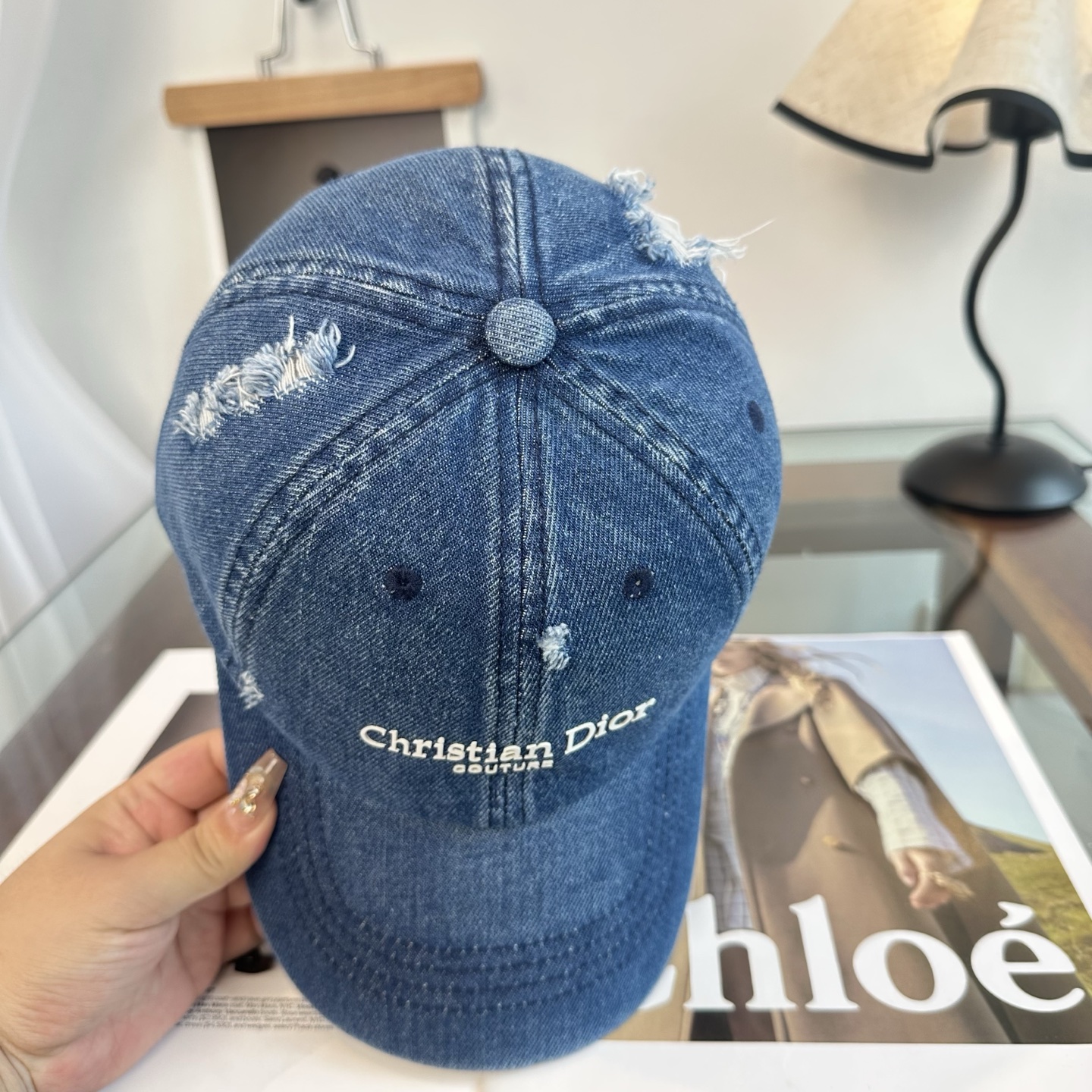 ディオール クリスチャン ディオール ロゴ ベースボールキャップ ブルー 画像 4