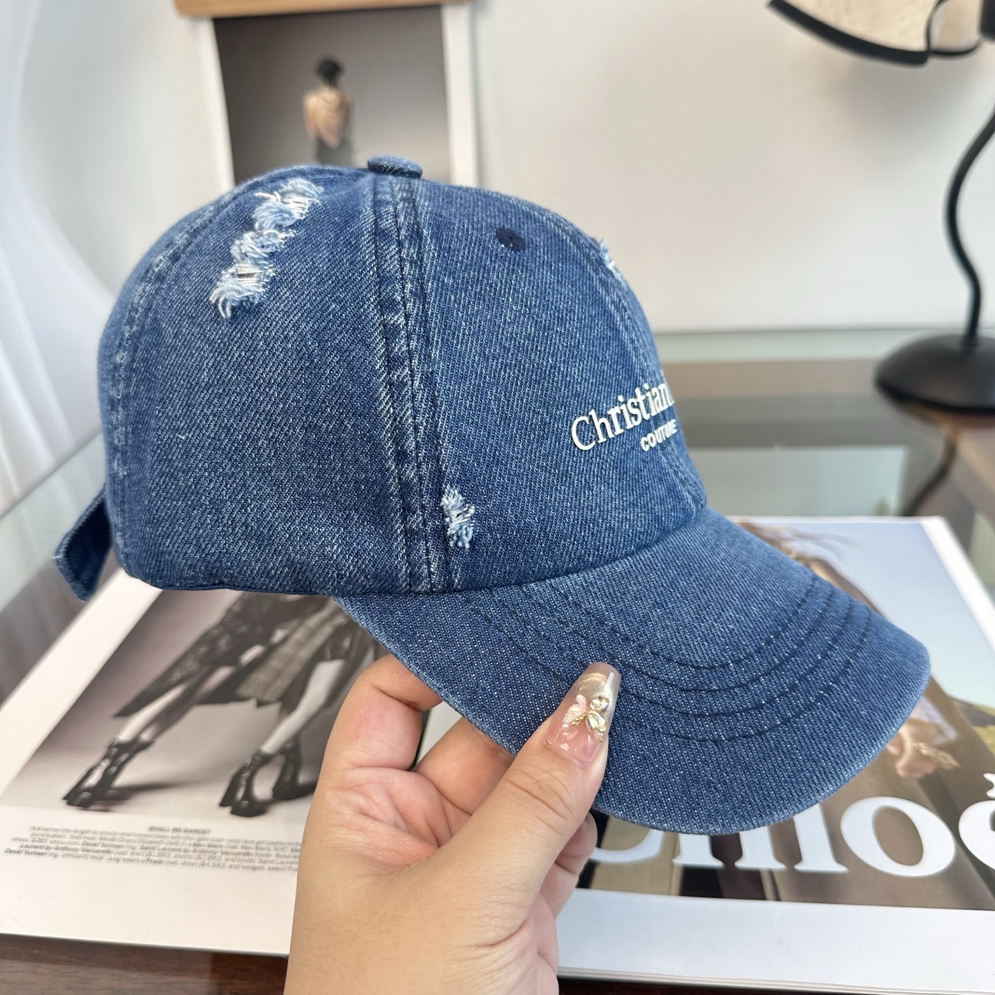 ディオール クリスチャン ディオール ロゴ ベースボールキャップ ブルー 画像 5