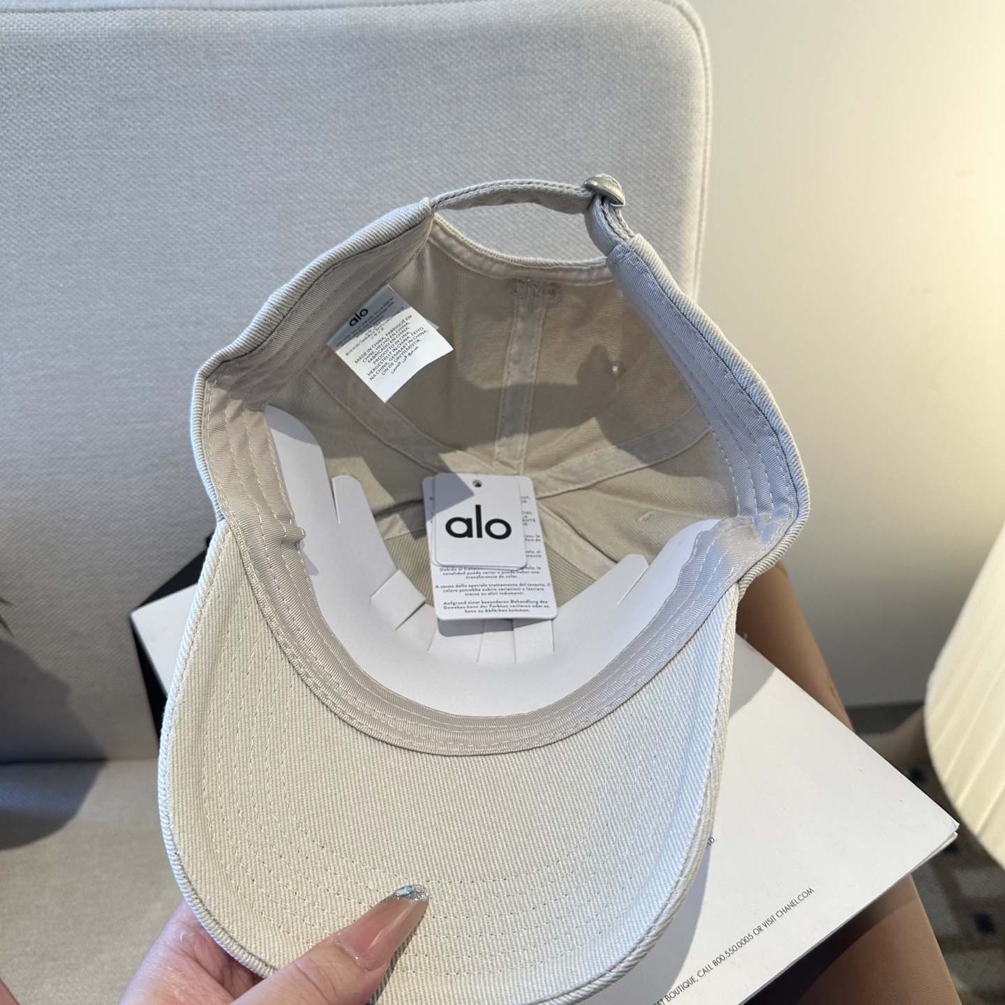 アロ アロ ロゴ ベースボールキャップ ライトグレー ベージュ トーン A8A8A8 画像 6
