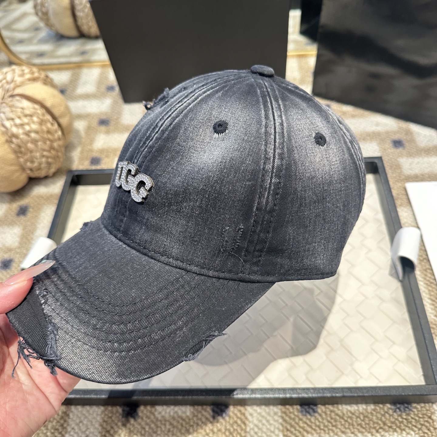 アグ アグ ロゴ ベースボールキャップ イエロー グレー トーン F0F0D8 画像 5