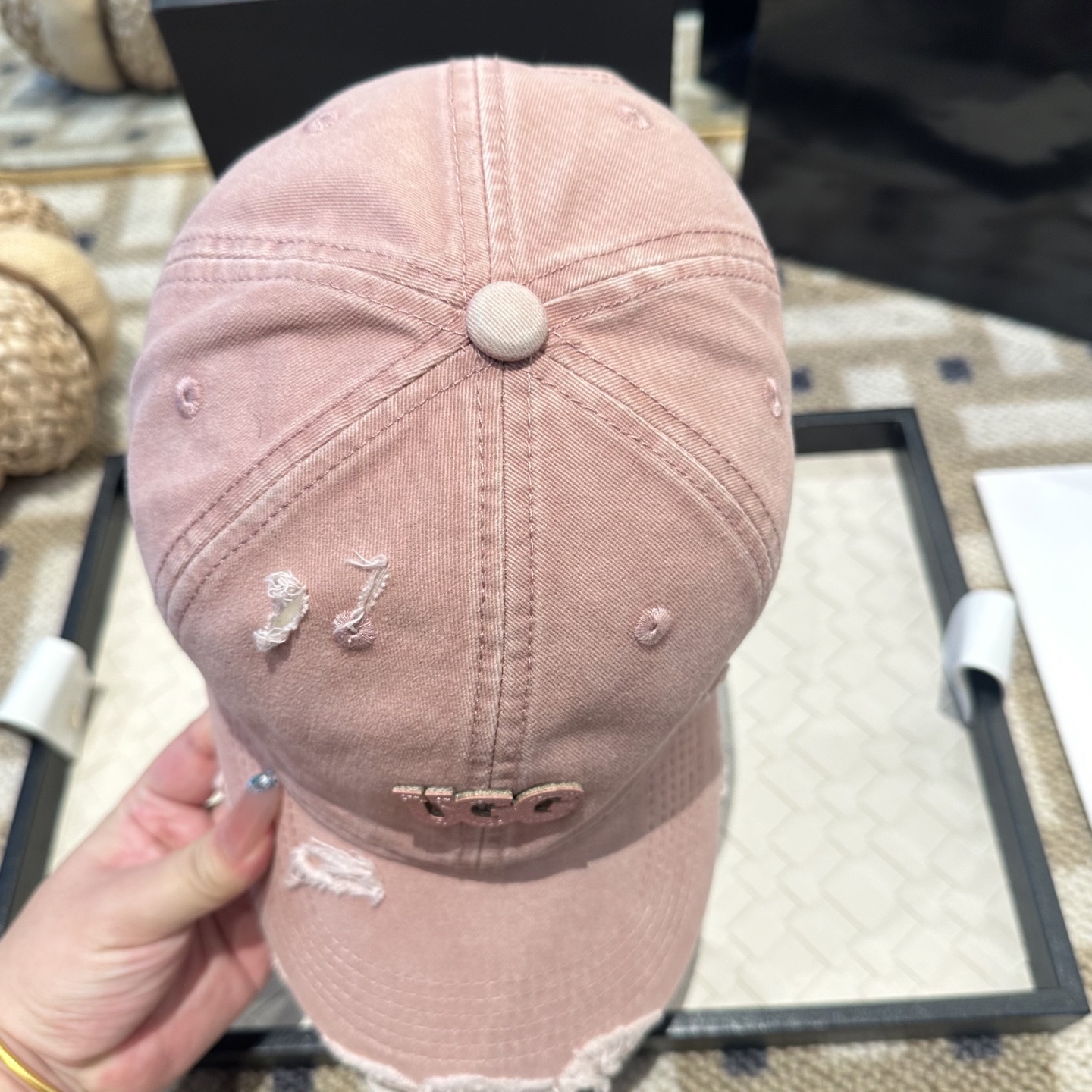 アグ アグ ロゴ ベースボールキャップ イエロー ピンク トーン F0F0D8 画像 4