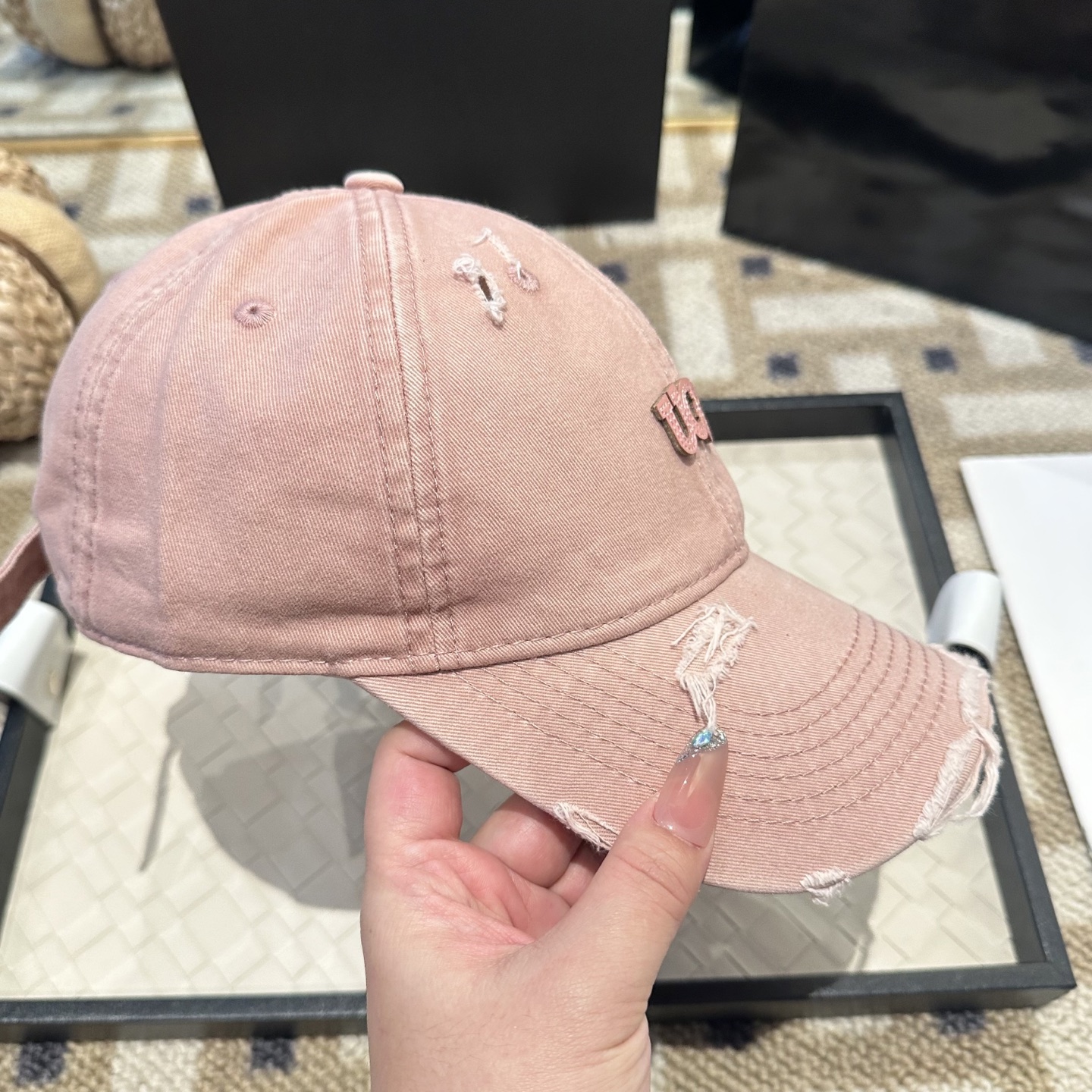 アグ アグ ロゴ ベースボールキャップ イエロー ピンク トーン F0F0D8 画像 6