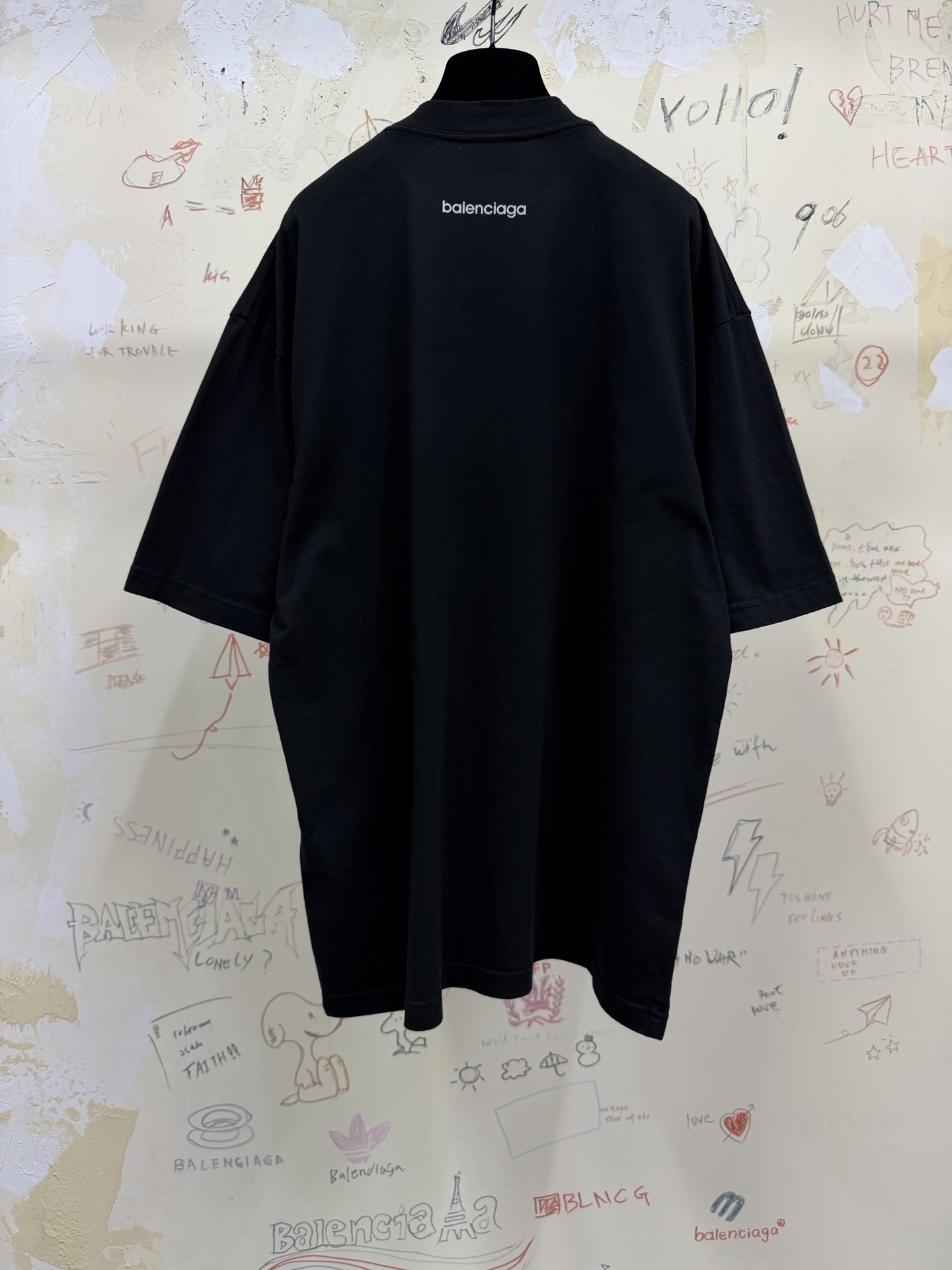 バレンシアガ 3Bスポーツアイコン オーバーサイズTシャツ ウォッシュブラック 0400026629978 詳細画像 3