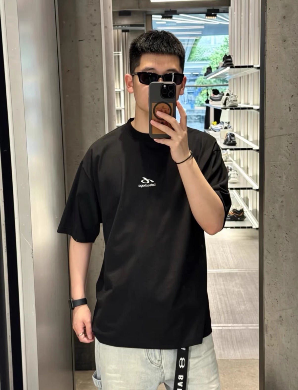 バレンシアガ 3Bスポーツアイコン オーバーサイズTシャツ ウォッシュブラック 0400026629978 画像 7