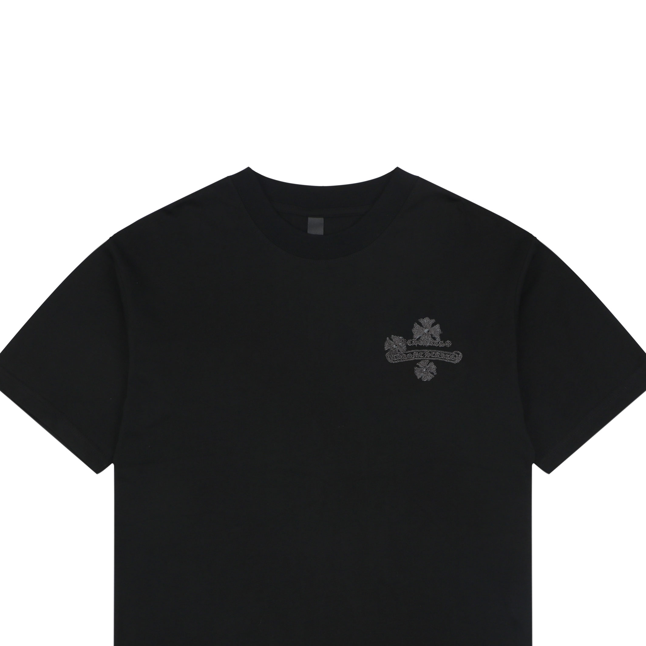 クロムハーツ フローラルクロス ステッチ刺繍Tシャツ ブラック 詳細画像 3