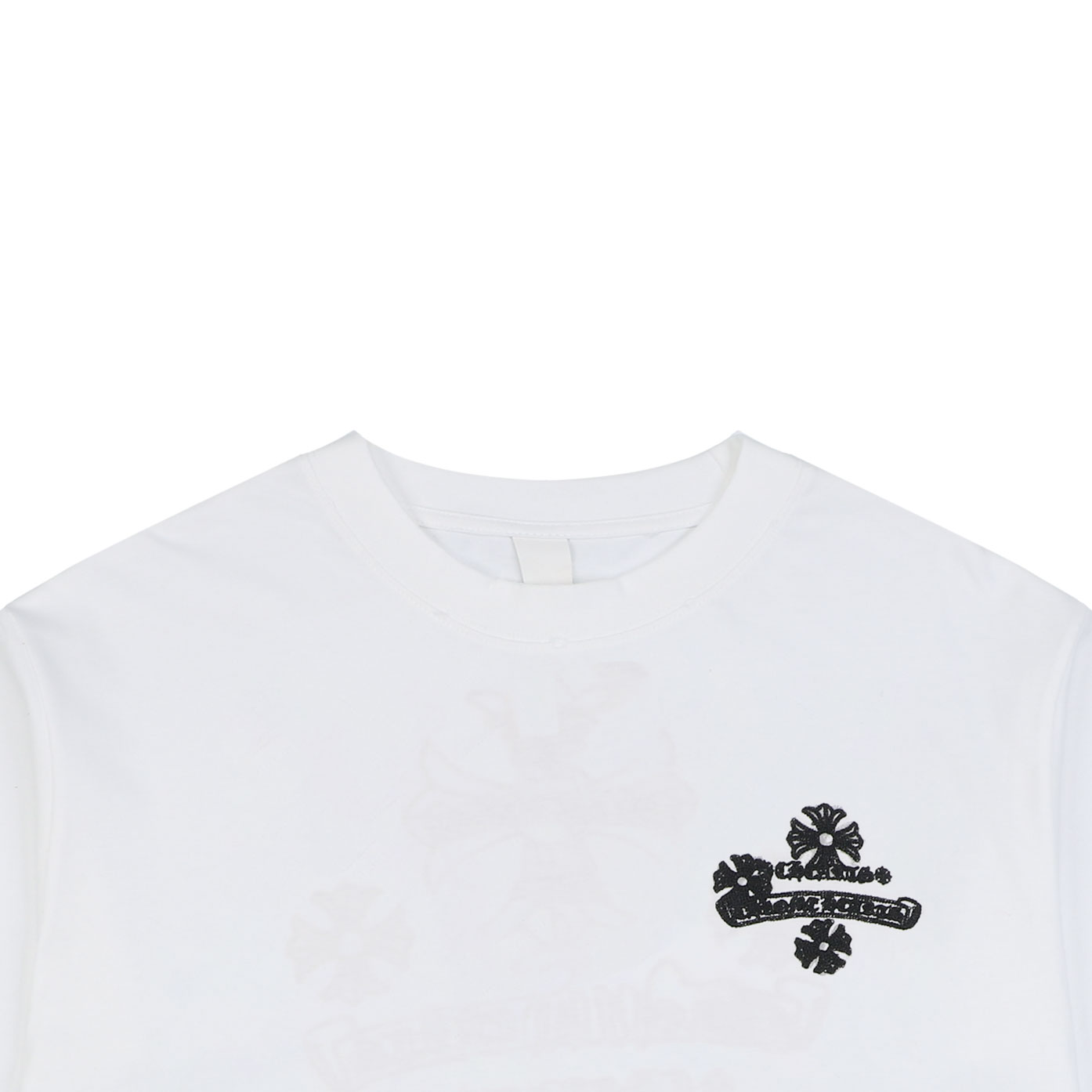 クロムハーツ フローラルクロス ステッチ刺繍Tシャツ ホワイト 詳細画像 2
