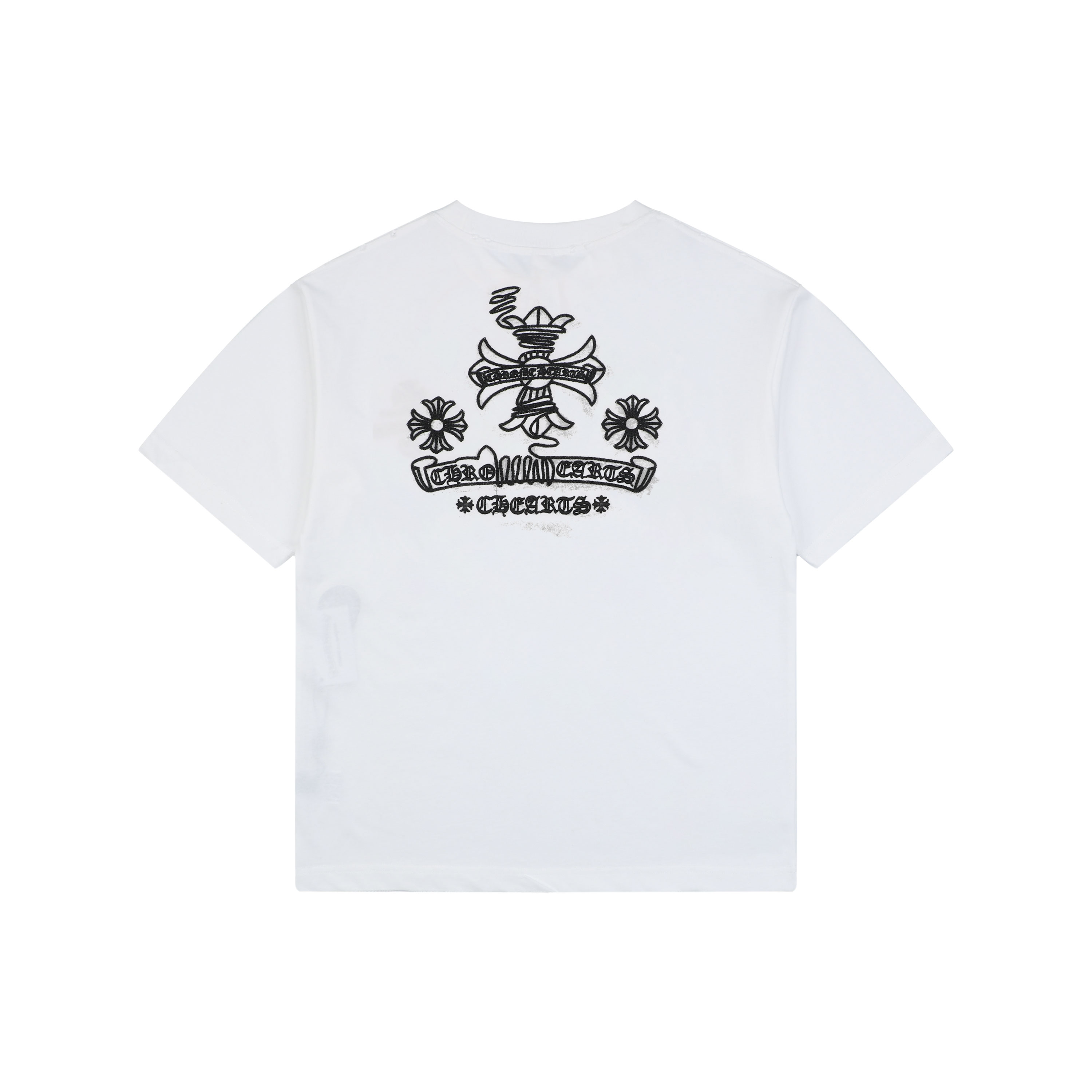 クロムハーツ フローラルクロス ステッチ刺繍Tシャツ ホワイト 画像 8