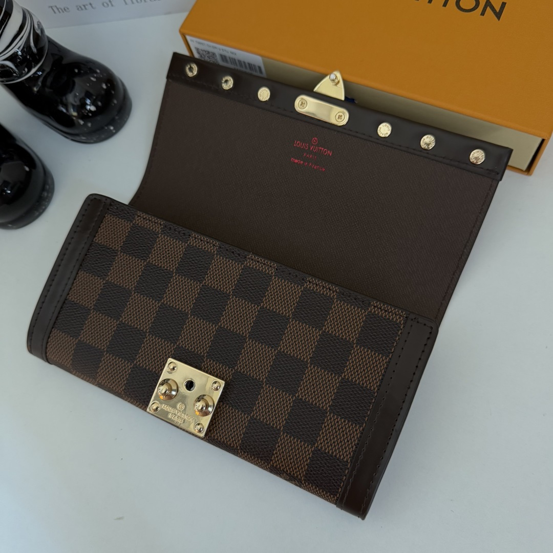 ルイ・ヴィトン Venice フラップウォレット ダミエ エベヌ トランクスタッズ M60535 画像 4