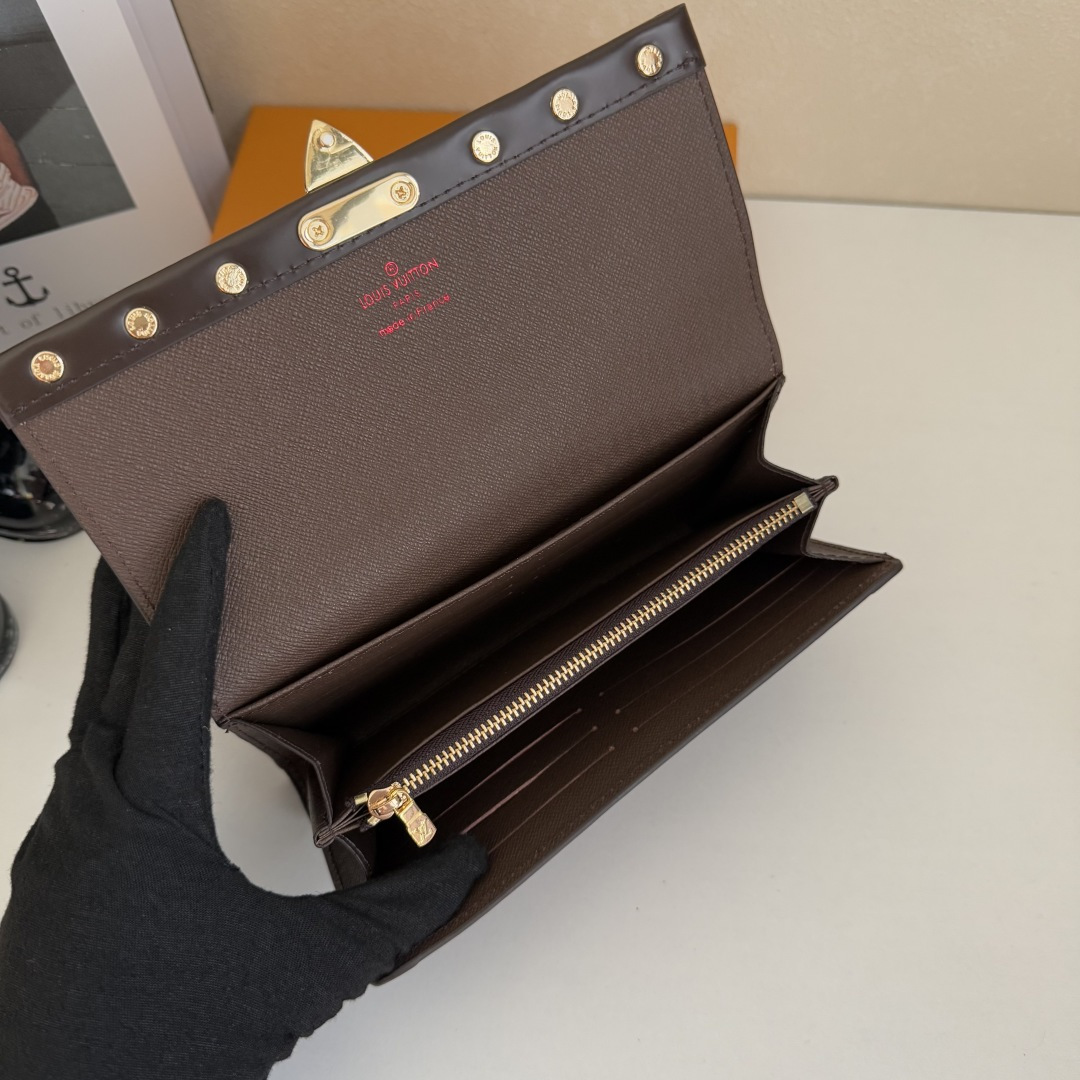 ルイ・ヴィトン Venice フラップウォレット ダミエ エベヌ トランクスタッズ M60535 画像 5