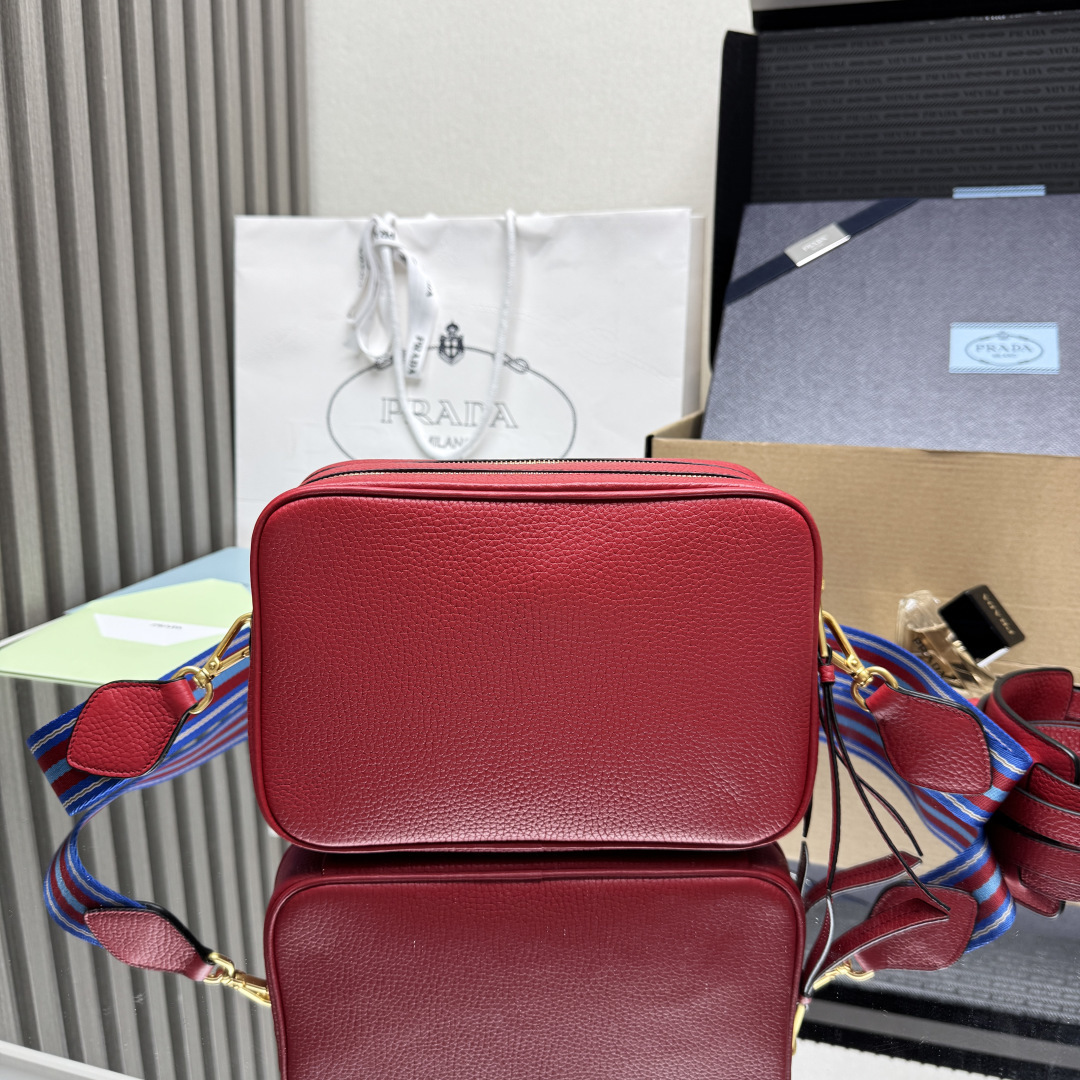 プラダ スモール レザー ショルダーバッグ レッド 1BH082 詳細画像 2