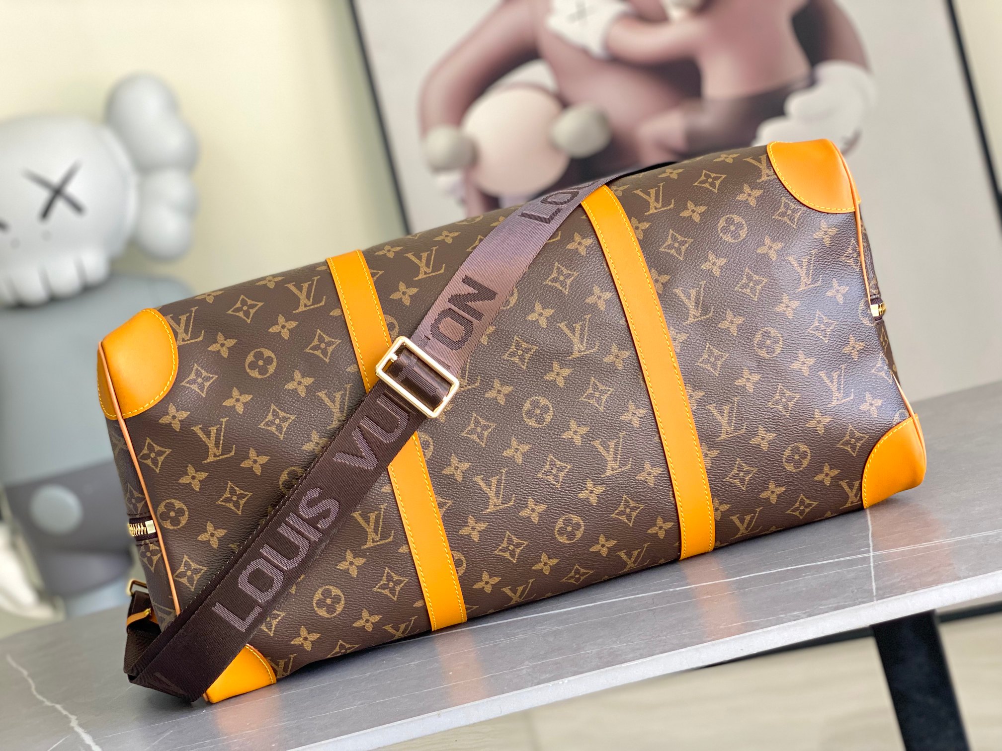 ルイ・ヴィトン Keepall Bandouliere 50 モノグラム イエロートリム M41416 画像 4