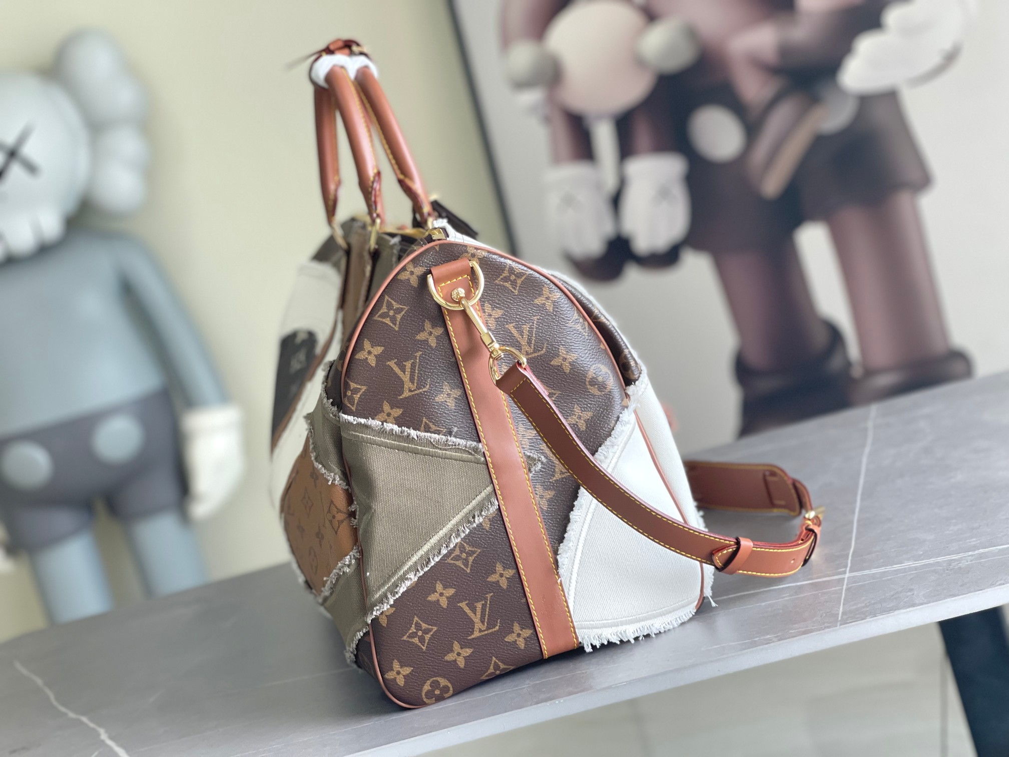 ルイ・ヴィトン Keepall Bandouliere 50 モノグラムフラワー パッチワーク M29190 詳細画像 2