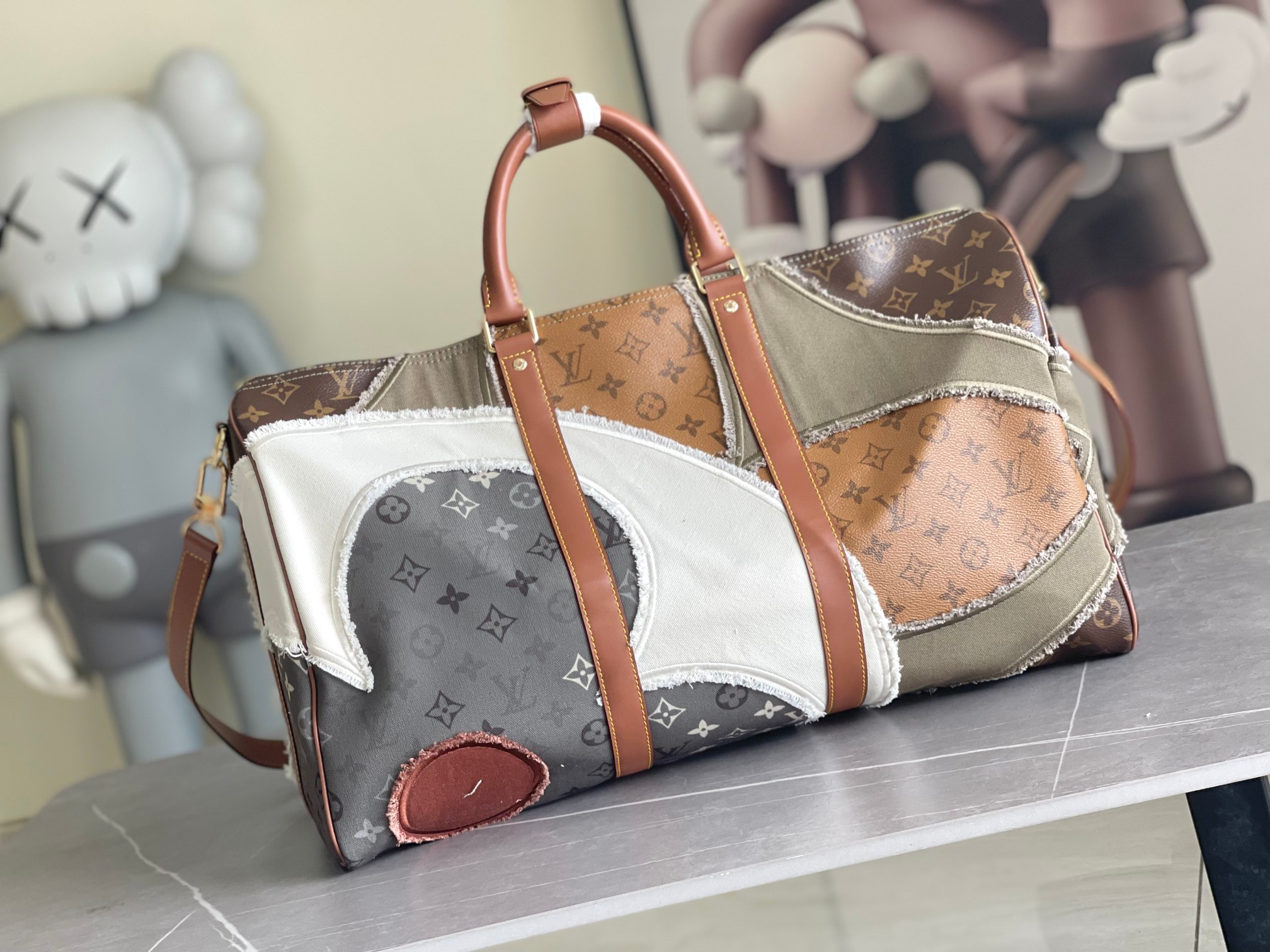 ルイ・ヴィトン Keepall Bandouliere 50 モノグラムフラワー パッチワーク M29190 詳細画像 3