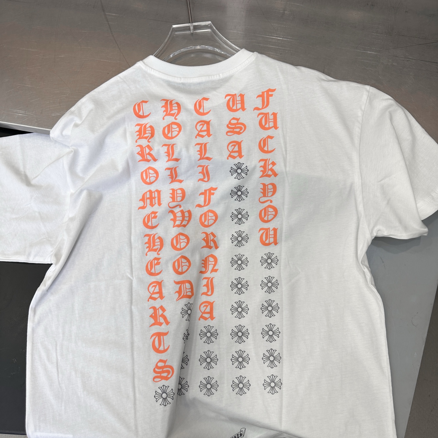 クロムハーツ レッドバックプリント ウォッシュドTシャツ ホワイト 画像 7