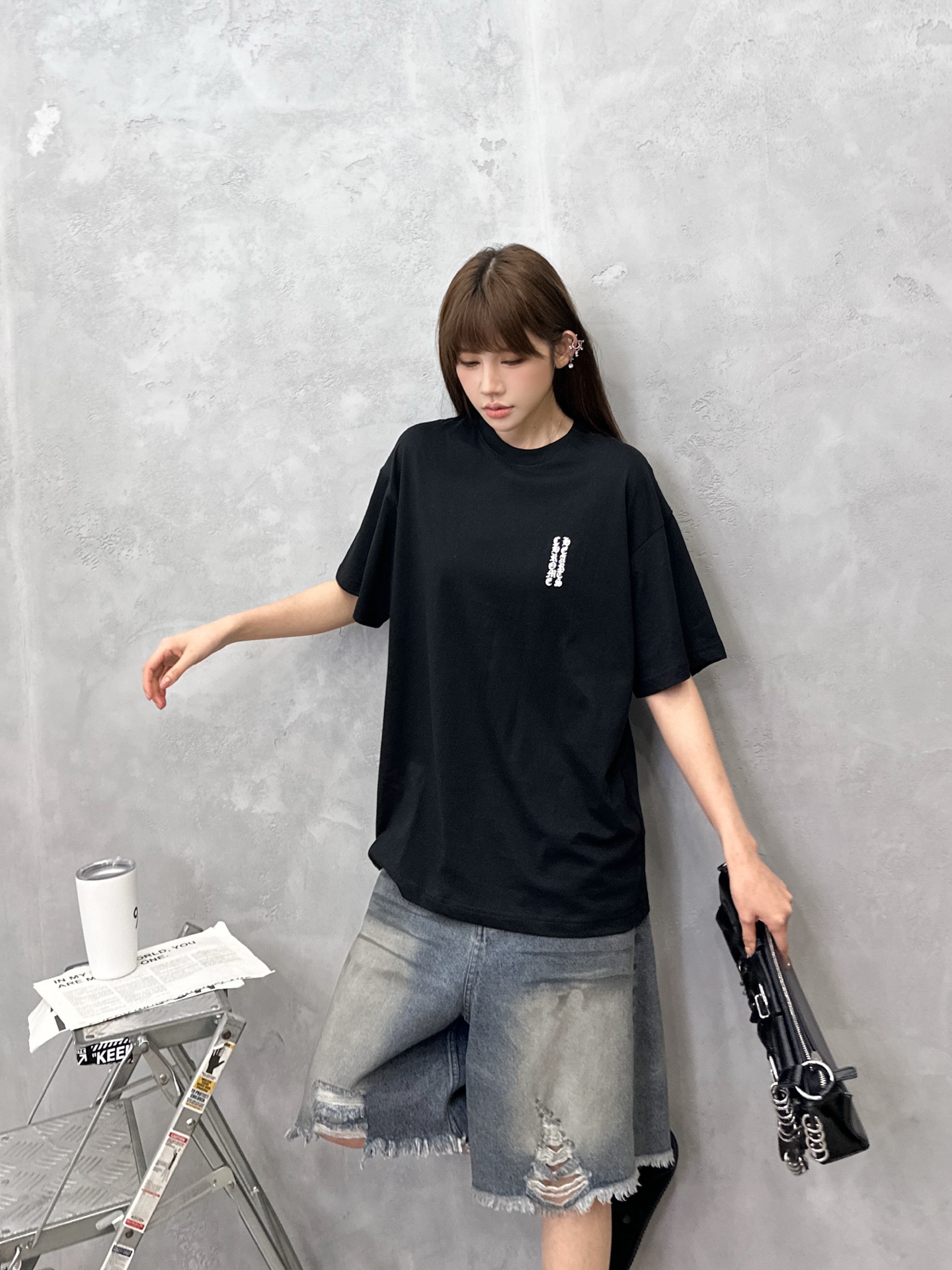 クロムハーツ 縦ロゴ バックプリントTシャツ ブラック 画像 8