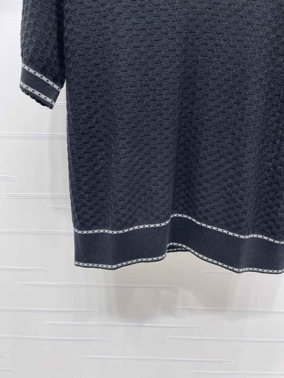 ロエベ アナグラム刺繍 ハニカムニット半袖トップ チャコール 画像 5