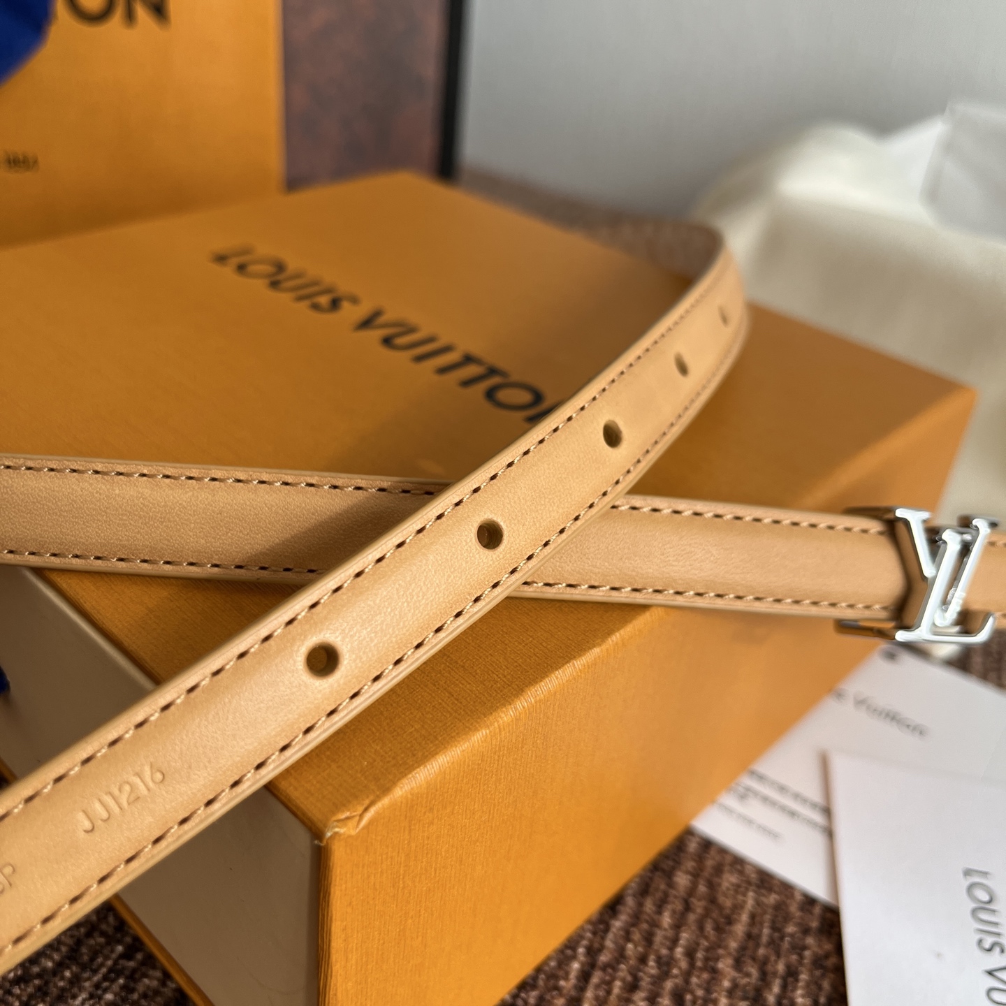 ルイヴィトン Mini LV 15mm リバーシブルベルト デューン シルバー 画像 5