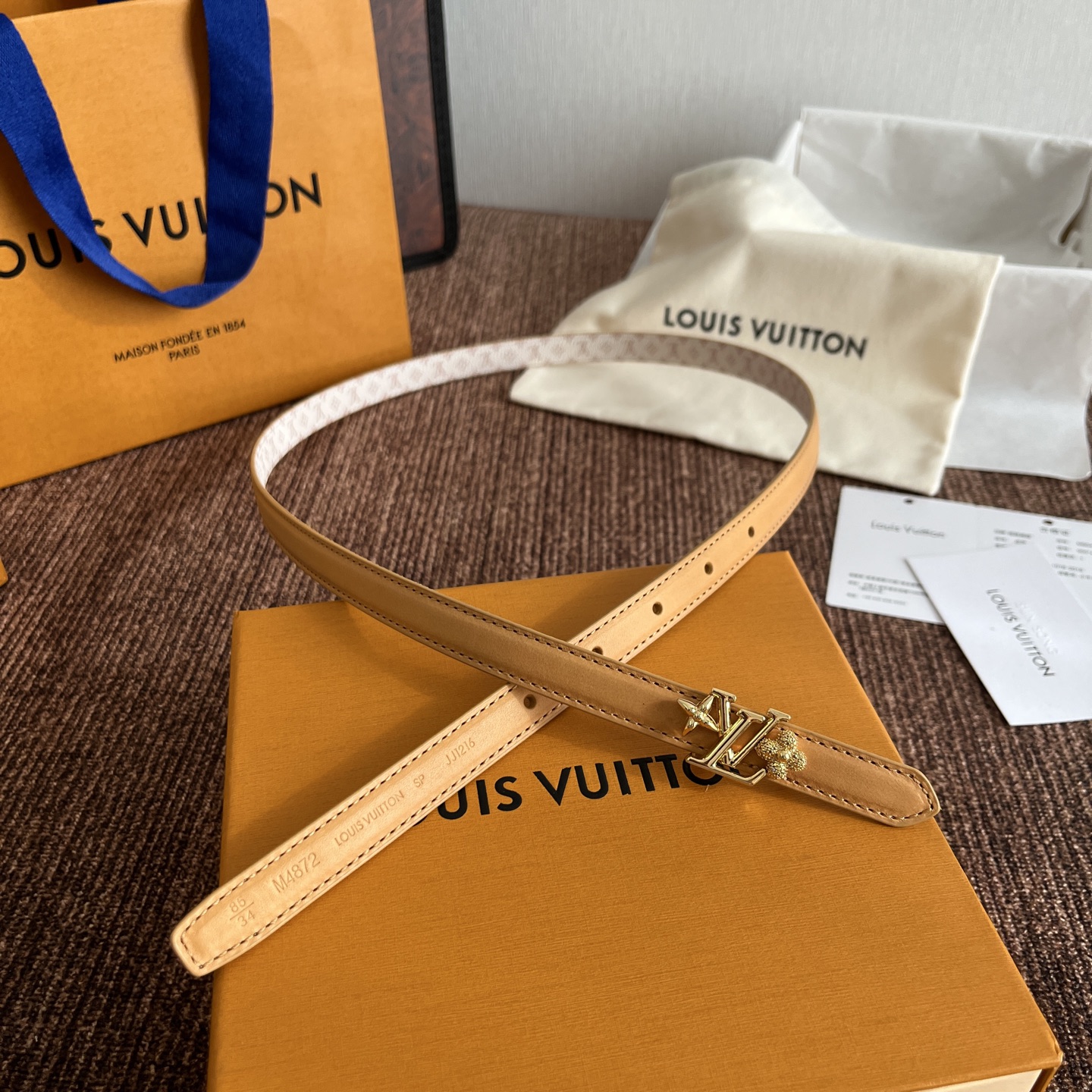 ルイヴィトン Mini LV 15mm リバーシブルベルト デューン シルバー 画像 8