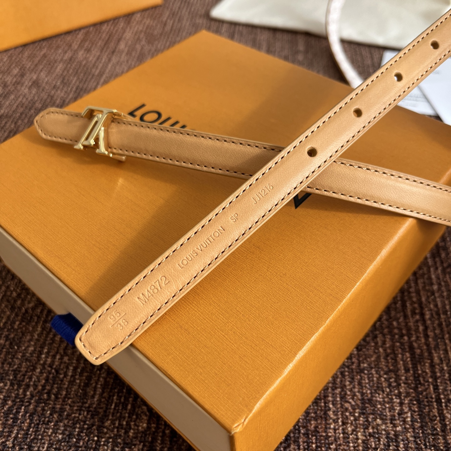 ルイヴィトン Mini LV 15mm リバーシブルベルト デューン ゴールド 画像 4