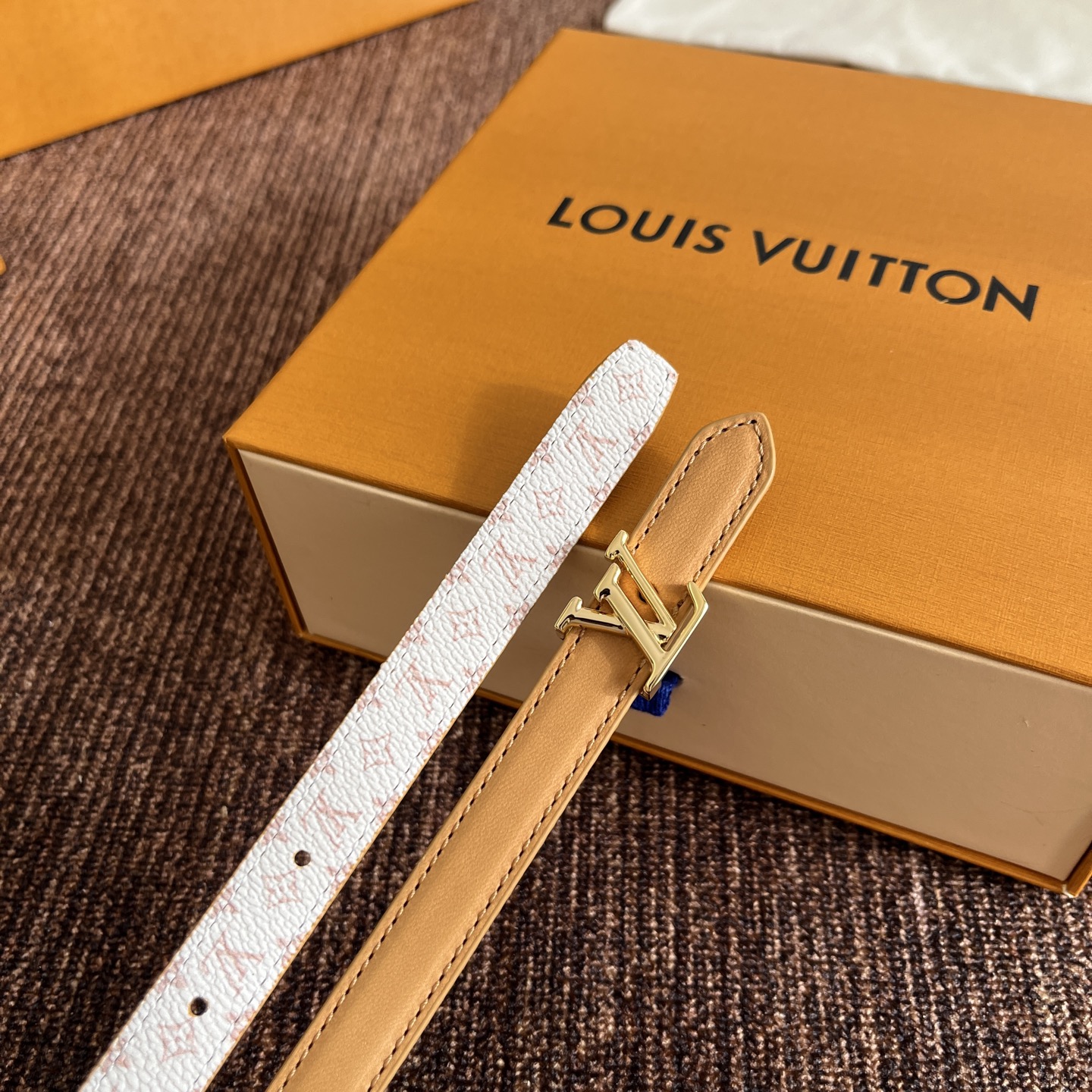 ルイヴィトン Mini LV 15mm リバーシブルベルト デューン ゴールド 画像 7