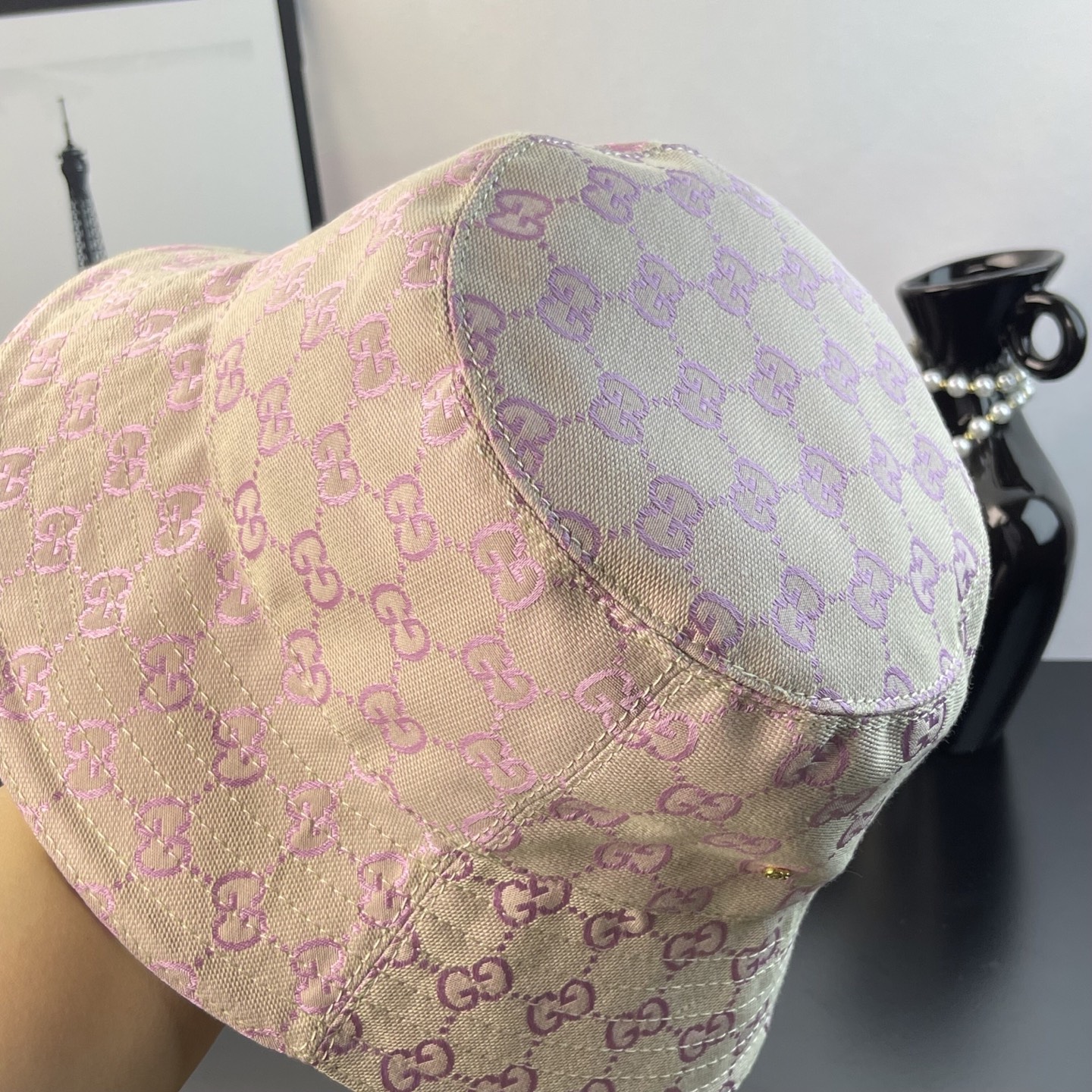 グッチ GGキャンバス 小型金具 バケットハット ペールピンク 画像 4