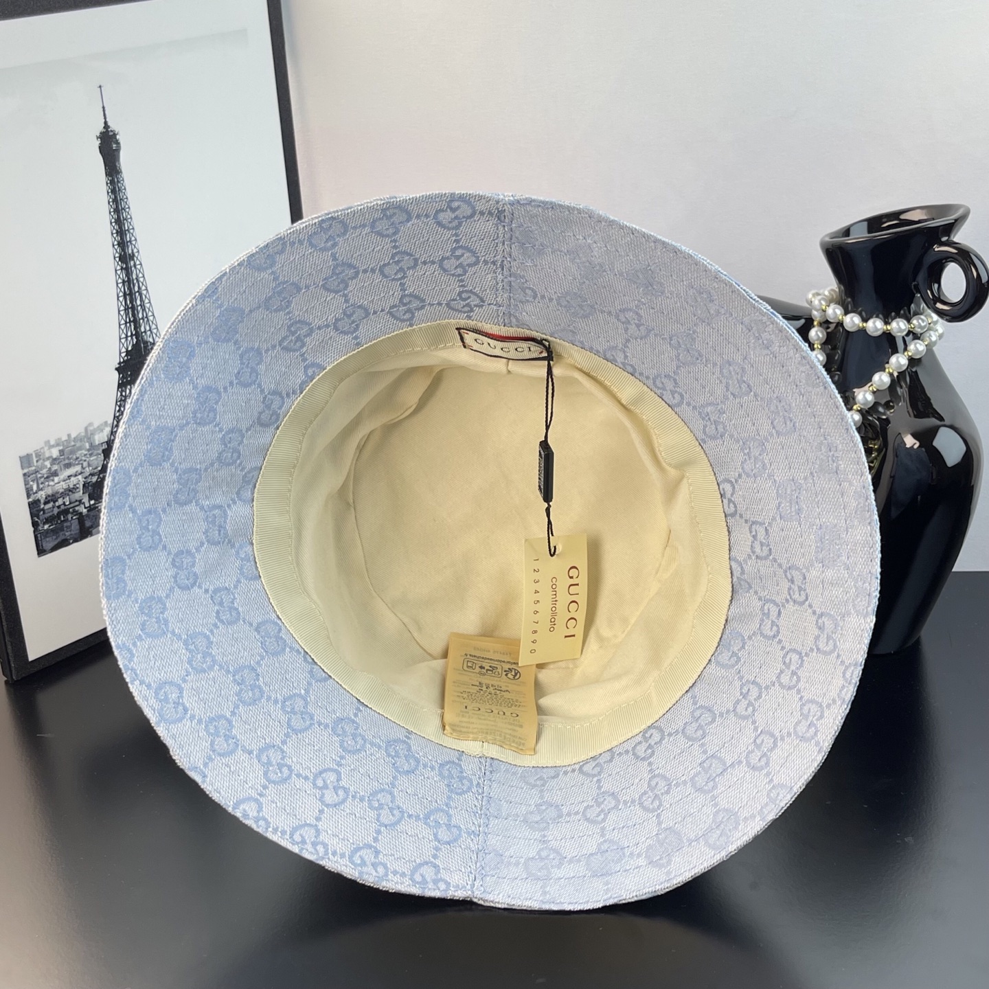 グッチ GGキャンバス 小型金具 バケットハット ライトブルー 画像 6
