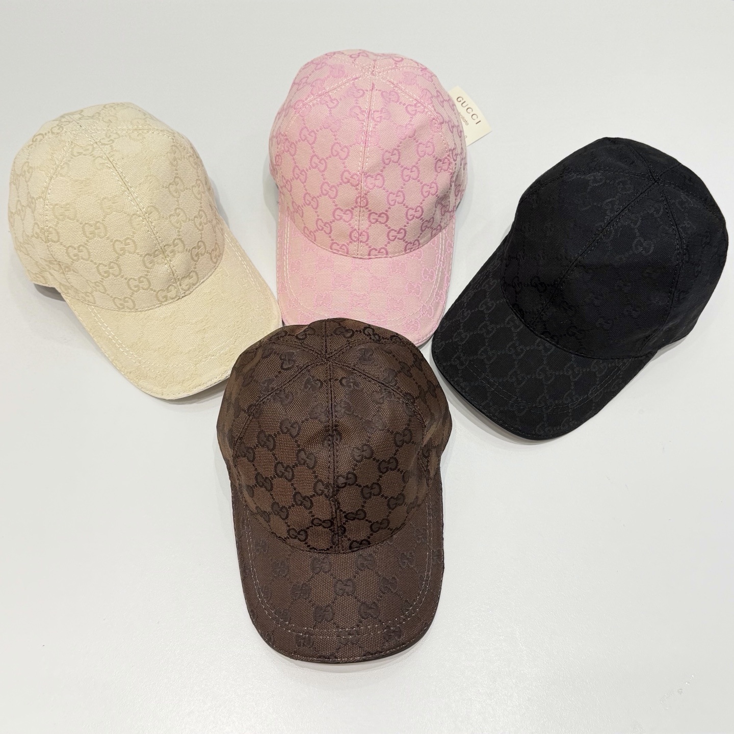 グッチ GGキャンバス ノーボタン ベースボールキャップ クリーム 画像 9