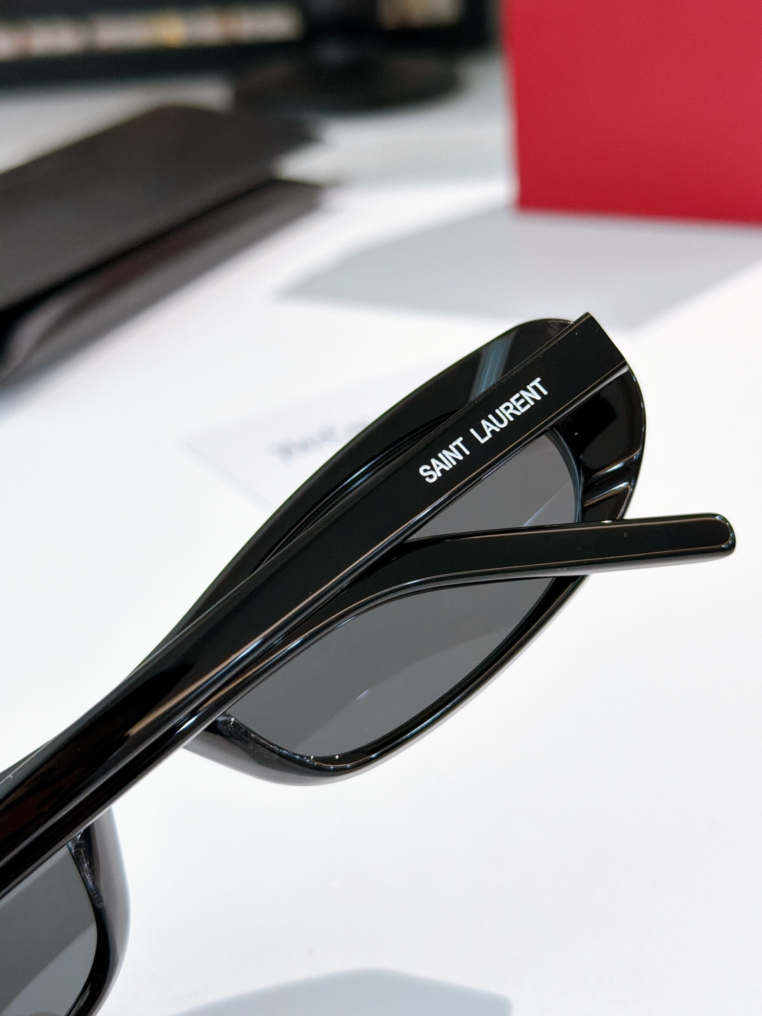 サンローラン SL 557 Shade ナローアセテート サングラス ブラック/ハバナ 画像 6