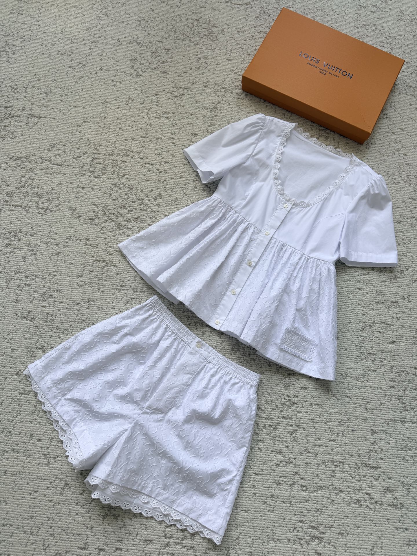 ルイヴィトン ブロデリーアングレーズ ショートパンツ ホワイト 画像 6