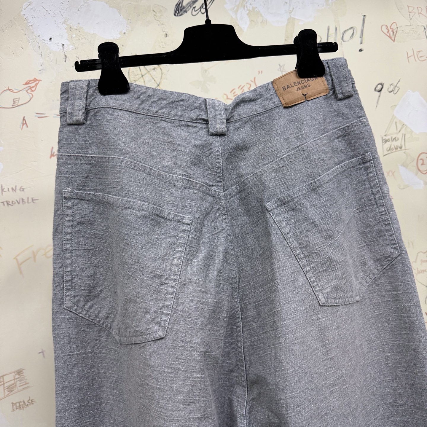 バレンシアガ ツイルウォッシュ バギーデニムパンツ グレー 画像 5