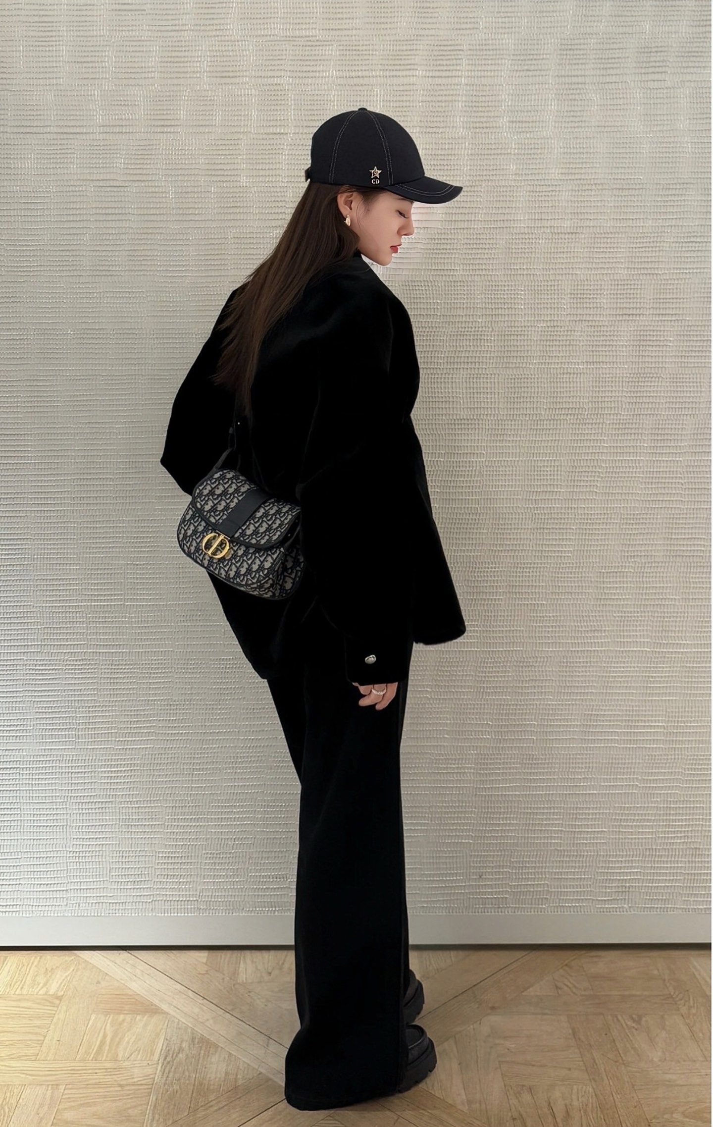ディオール 30 Montaigne オブリーク刺繍キャンバス バッグ ブルー 画像 4