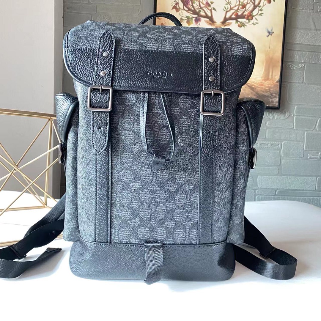 コーチ Hitch バックパック シグネチャーキャンバス チャコール C7673 詳細画像 1