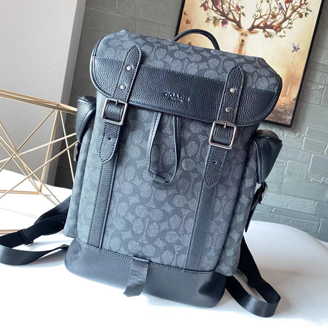 コーチ Hitch バックパック シグネチャーキャンバス チャコール C7673 詳細画像 2