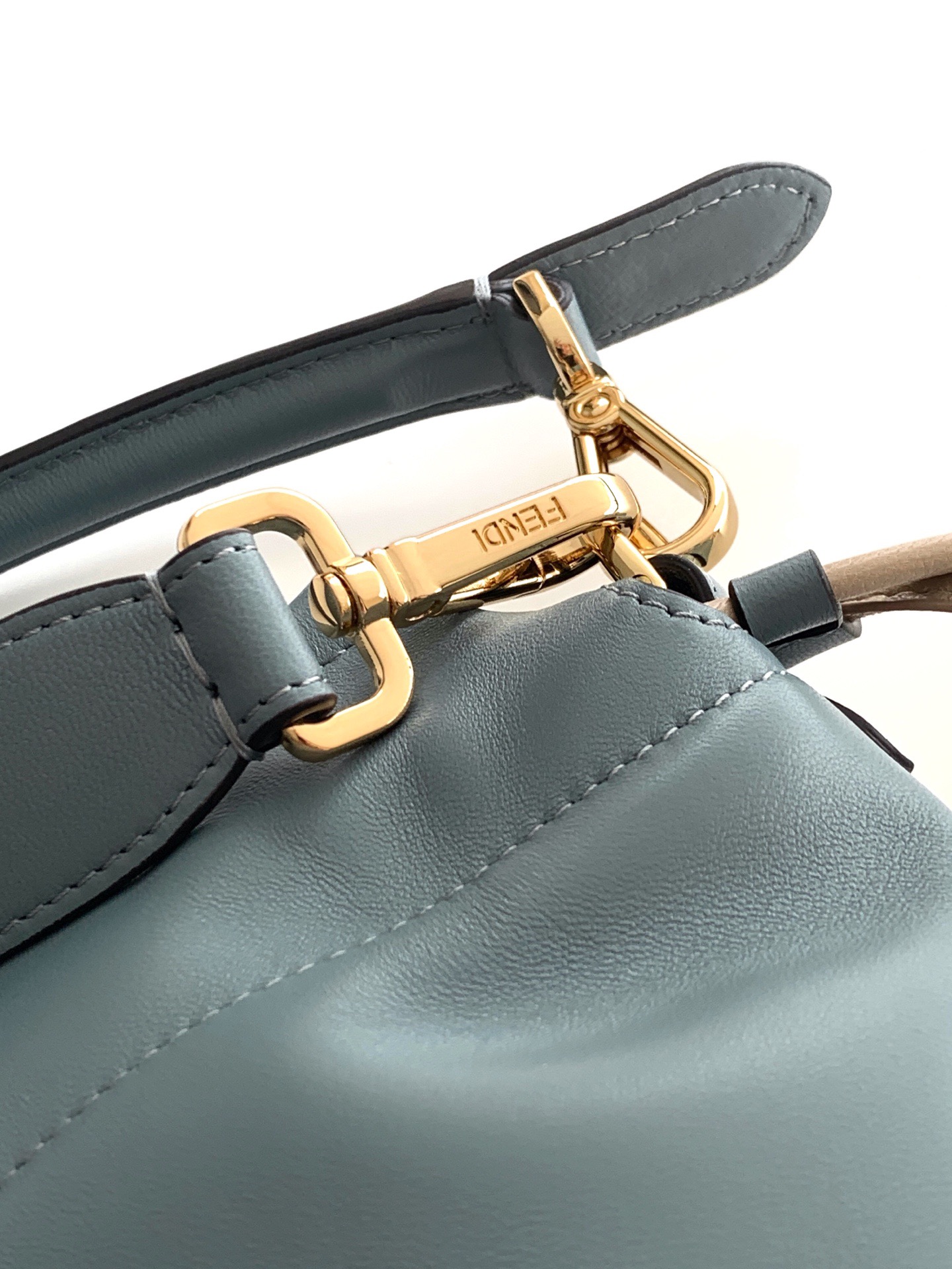 フェンディ Mamma Baguette Medium ナッパレザー バッグ ライトブルー 8BR833 AQ0D F199A 画像 8