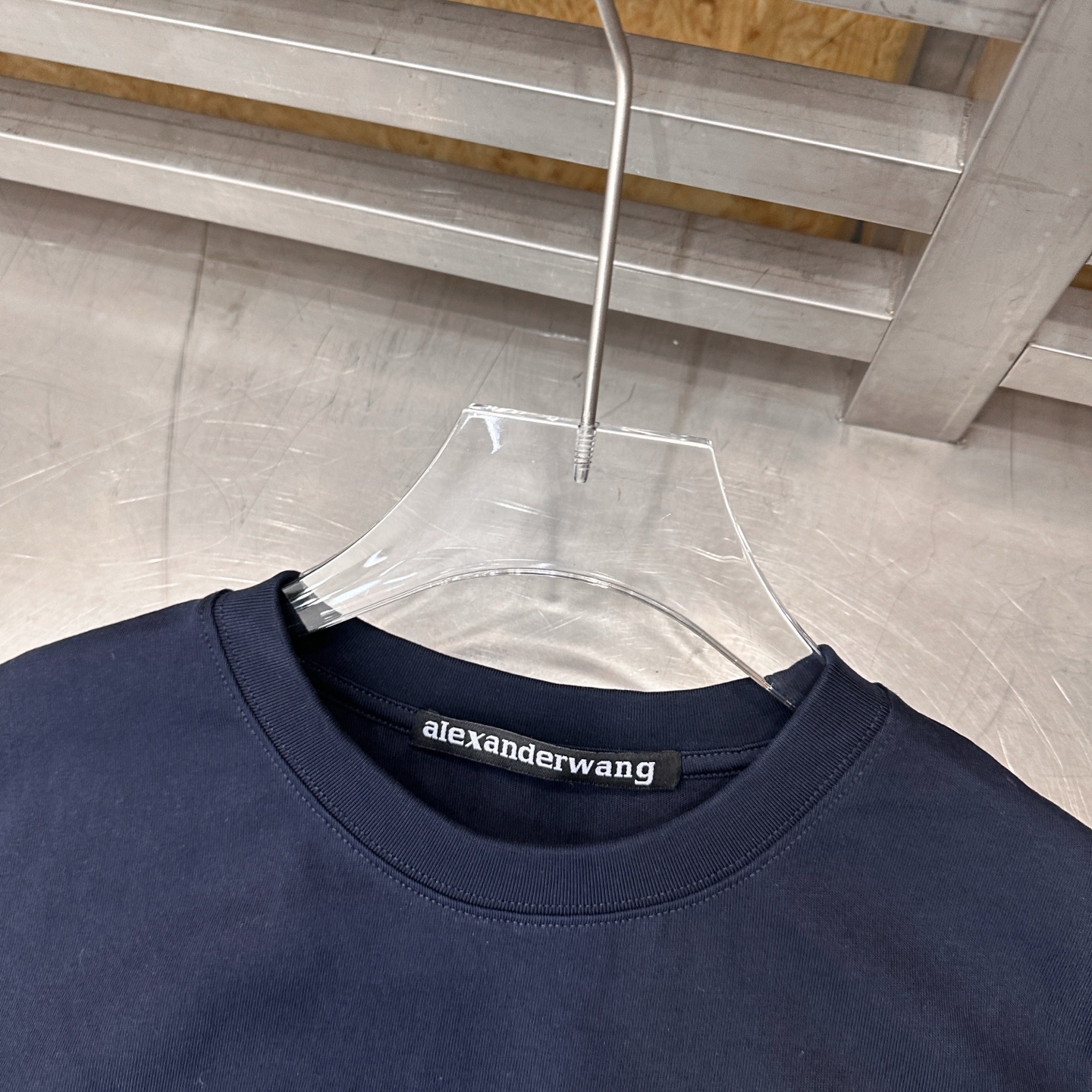 アレキサンダーワン パフロゴ 半袖Tシャツ ウォッシュドネイビー 画像 5