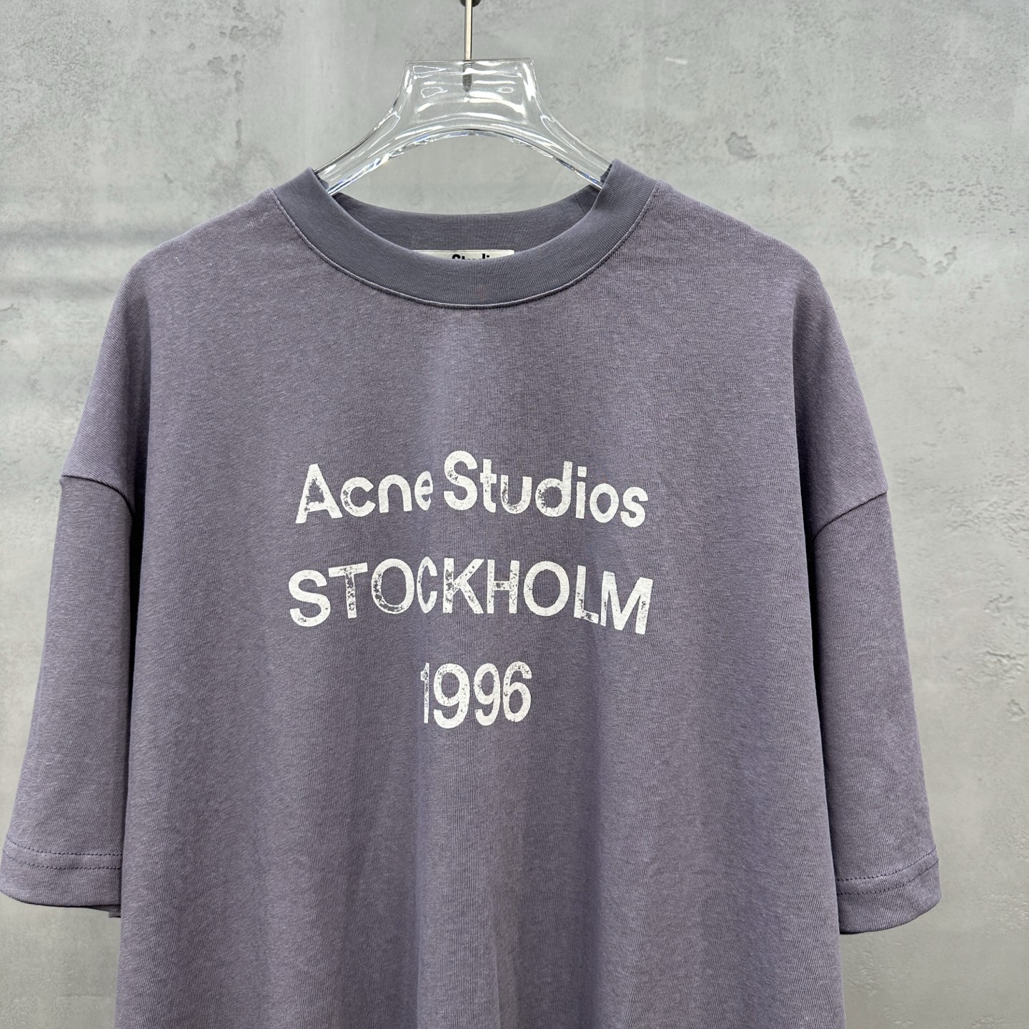 アクネ ストゥディオズ 1996ロゴ 半袖Tシャツ ラベンダー 詳細画像 2