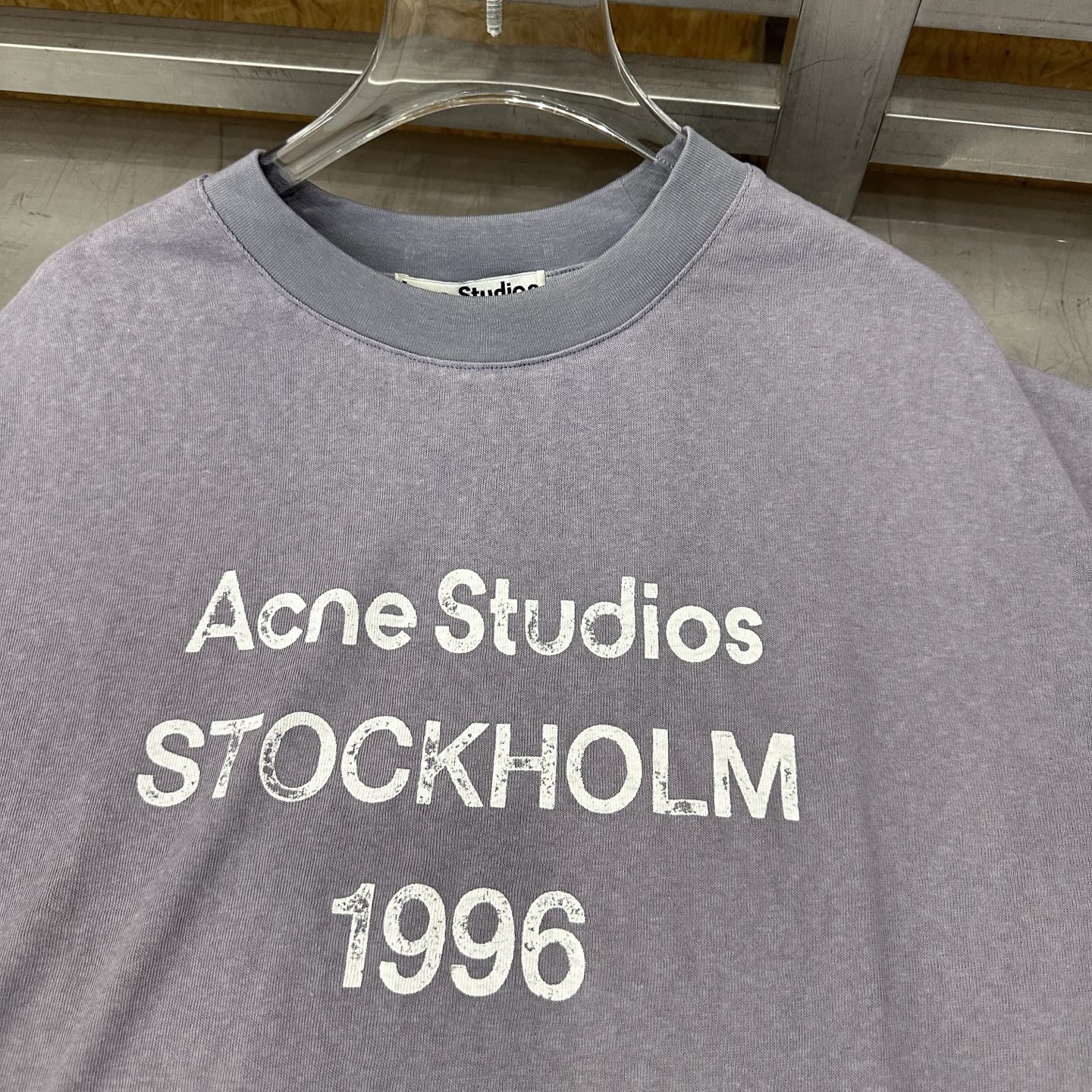 アクネ ストゥディオズ 1996ロゴ 半袖Tシャツ ラベンダー 画像 6