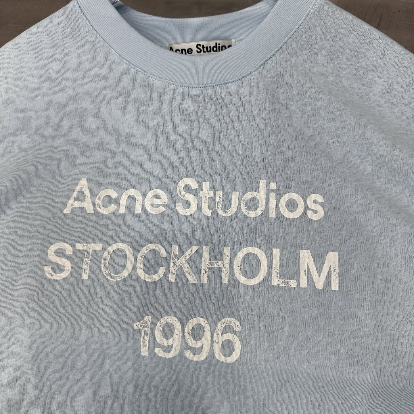 アクネ ストゥディオズ 1996ロゴ 半袖Tシャツ ライトブルー 画像 6