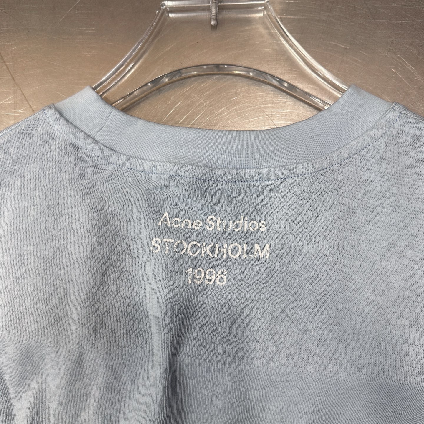 アクネ ストゥディオズ 1996ロゴ 半袖Tシャツ ライトブルー 画像 8