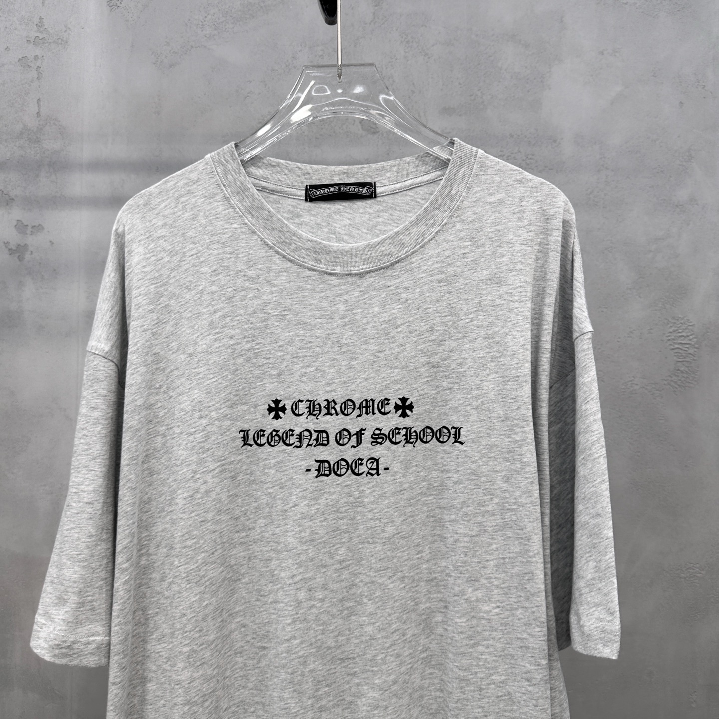 クロムハーツ スクロールラベル ウォッシュ加工 Tシャツドレス グレー 詳細画像 2