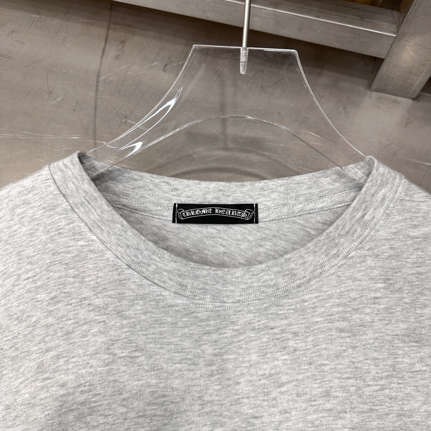 クロムハーツ スクロールラベル ウォッシュ加工 Tシャツドレス グレー 画像 4