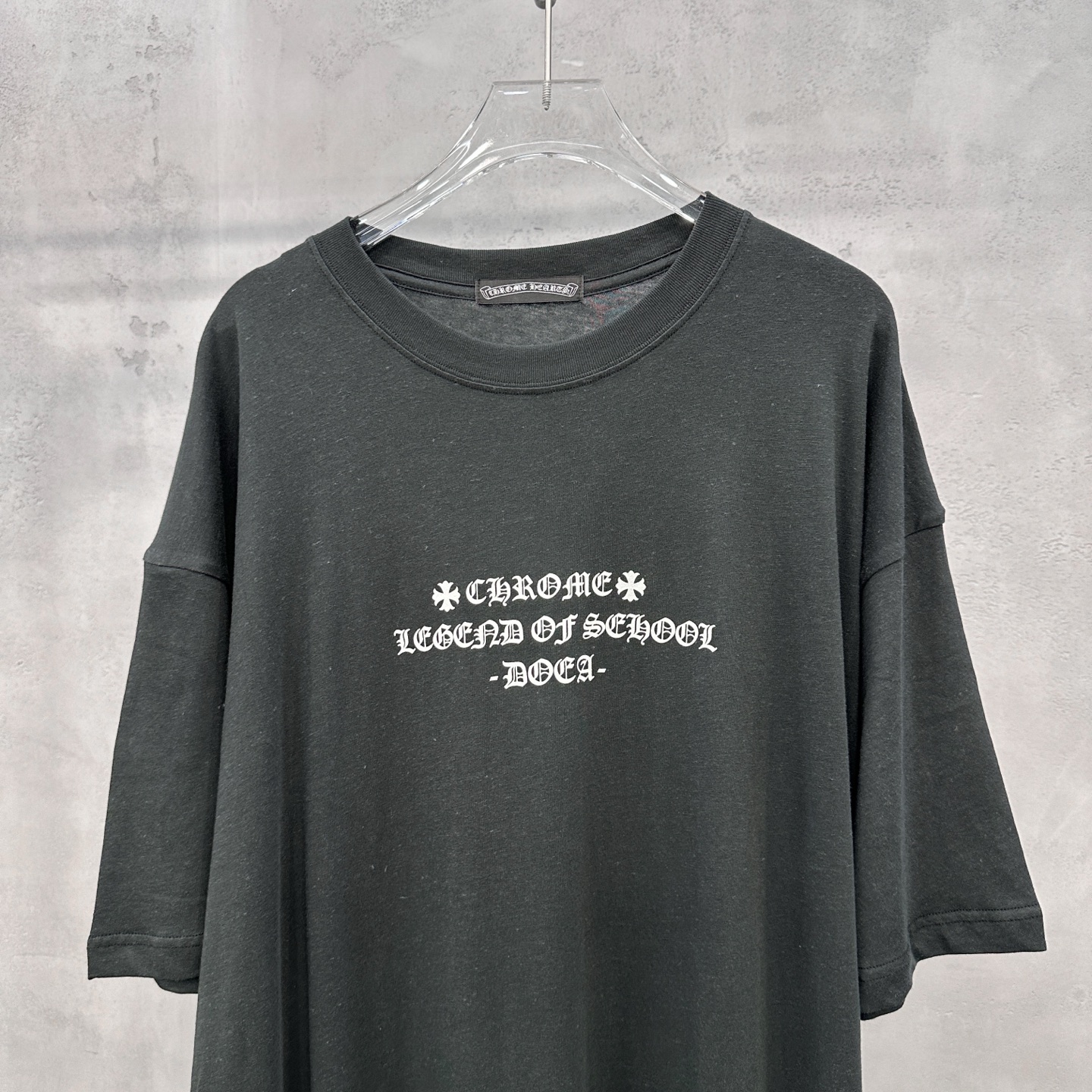 クロムハーツ スクロールラベル ウォッシュ加工 Tシャツドレス ブラック 詳細画像 2