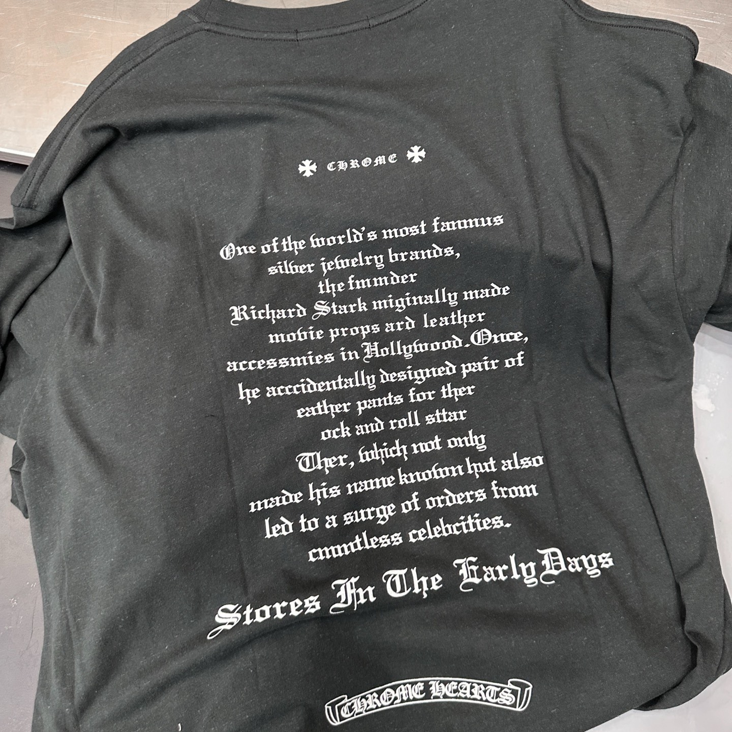 クロムハーツ スクロールラベル ウォッシュ加工 Tシャツドレス ブラック 画像 6