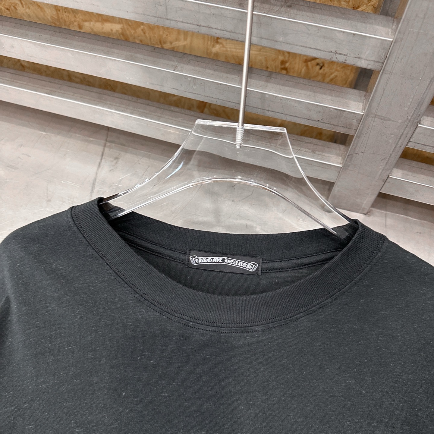 クロムハーツ スクロールラベル ウォッシュ加工 Tシャツドレス ブラック 画像 7