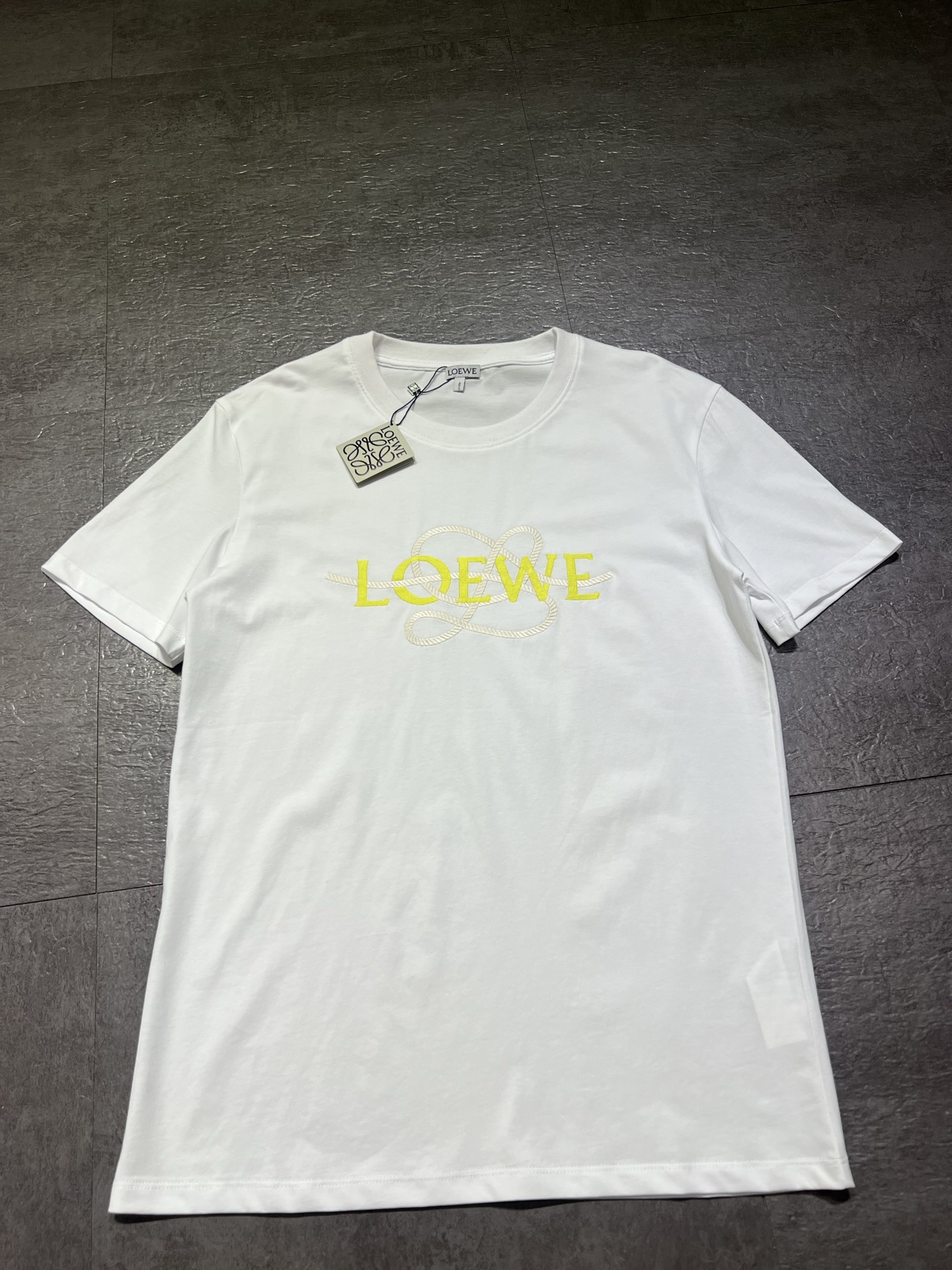 ロエベ アナグラム刺繍ロゴ Tシャツ ネイビー ホワイト 画像 5
