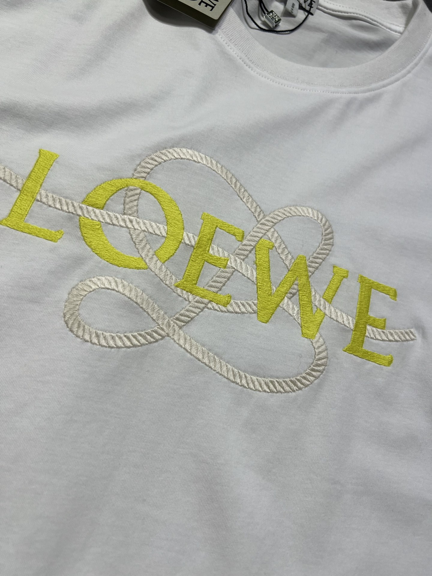 ロエベ アナグラム刺繍ロゴ Tシャツ ネイビー ホワイト 画像 8