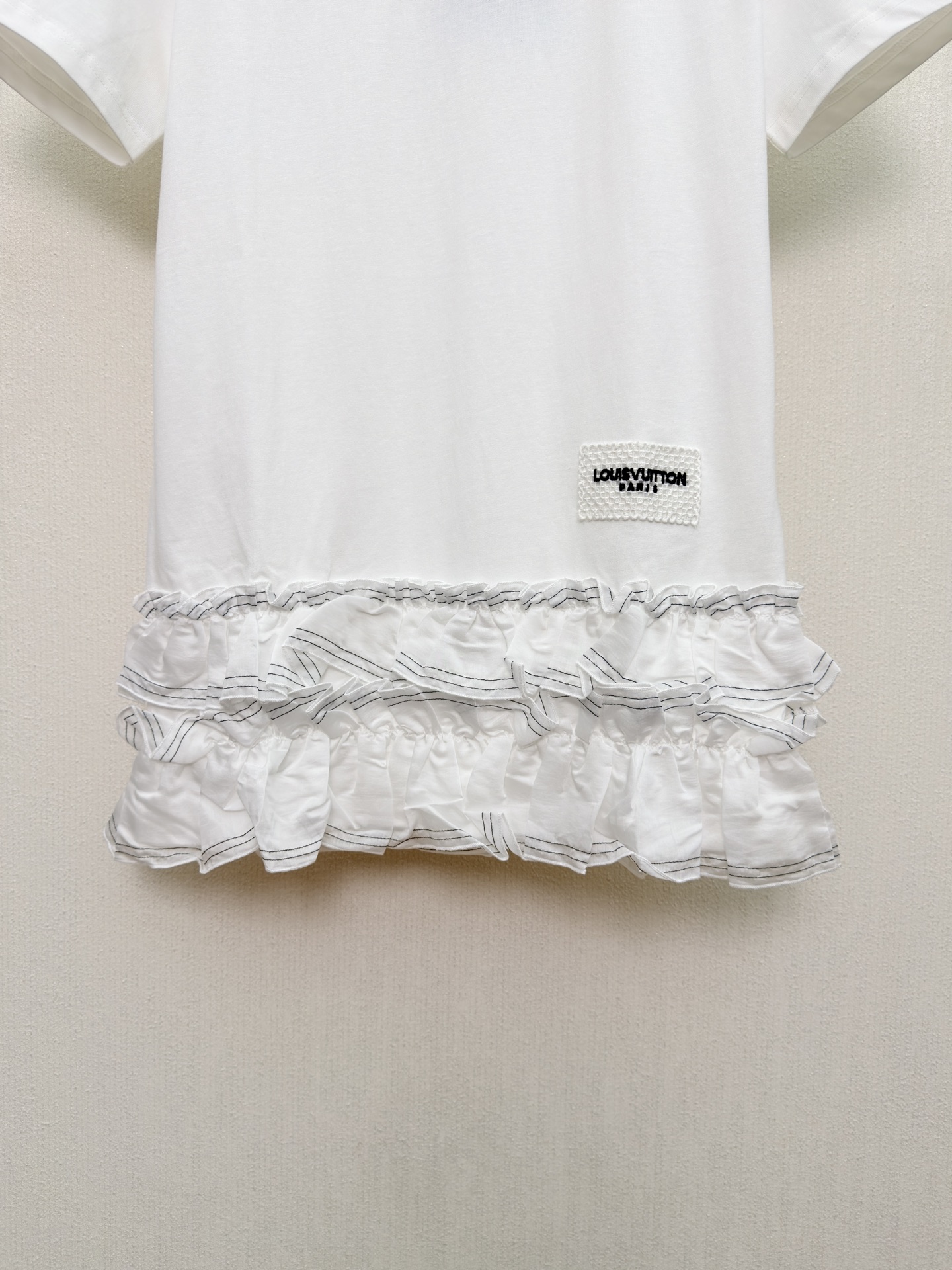 ルイ ヴィトン フリルトリム Tシャツドレス ホワイト 1AK0F9 画像 9