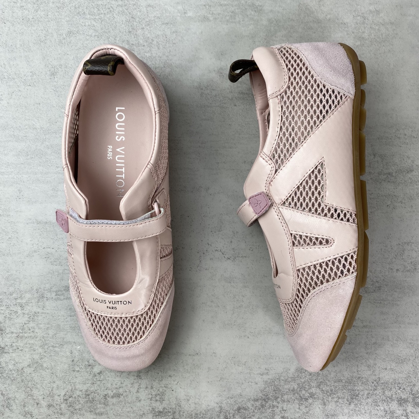 ルイヴィトン Sneakerina サテンメッシュ スニーカー ピンク 詳細画像 3